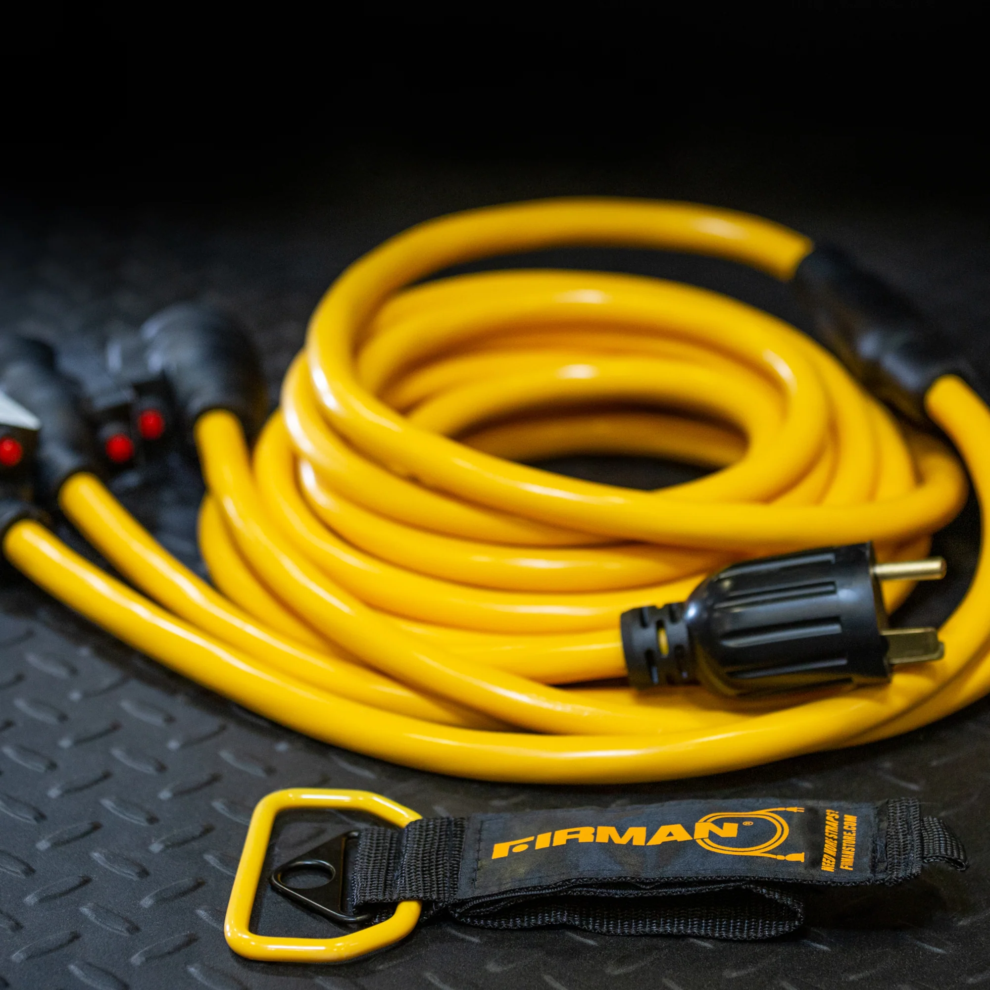 25' Heavy Duty TT-30P to (3)5-20R Portable Generator Power Cord With Storage Strap - Image 4