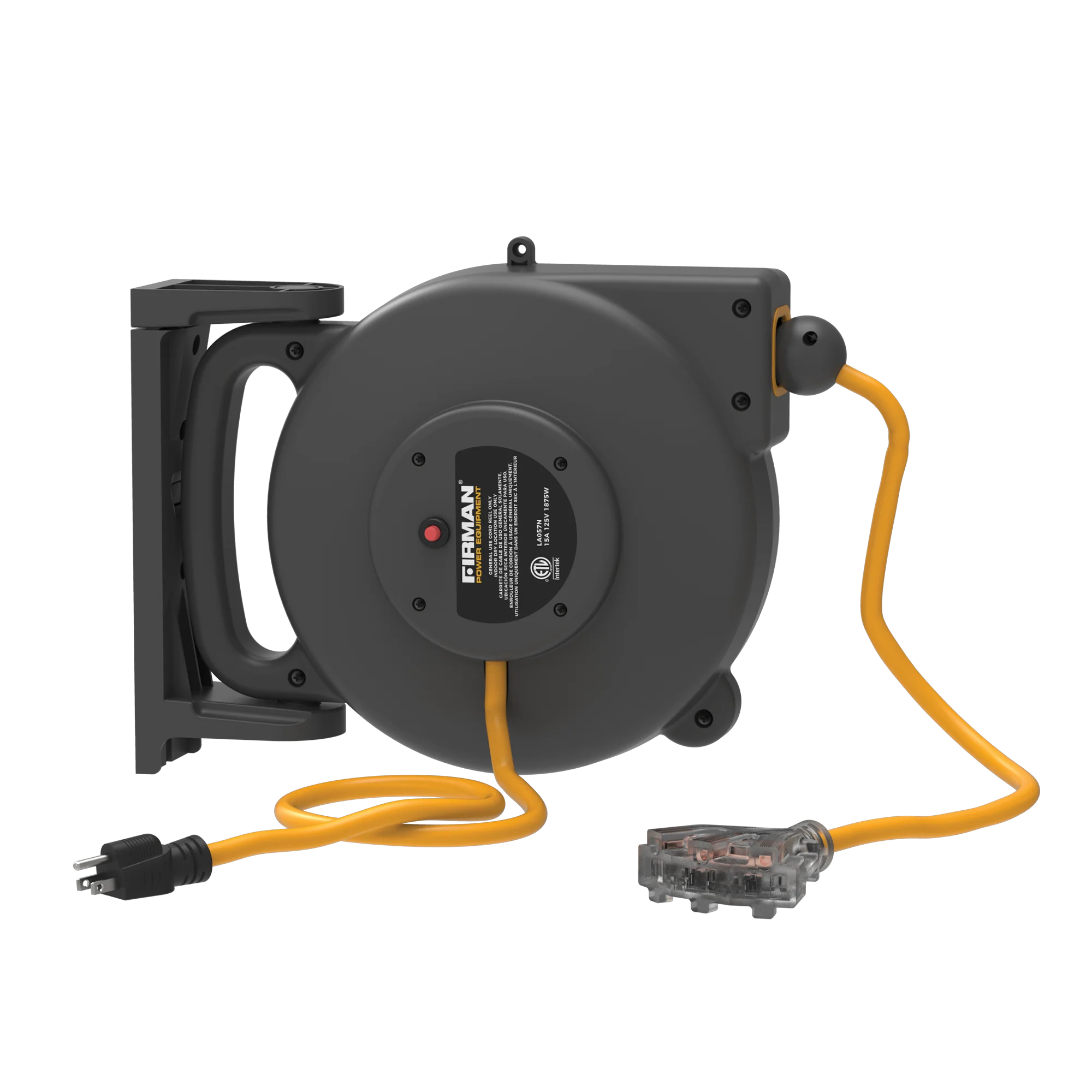 30ft Retractable Extension Cord Reel 5-15P to 4x5-20R - Image 9
