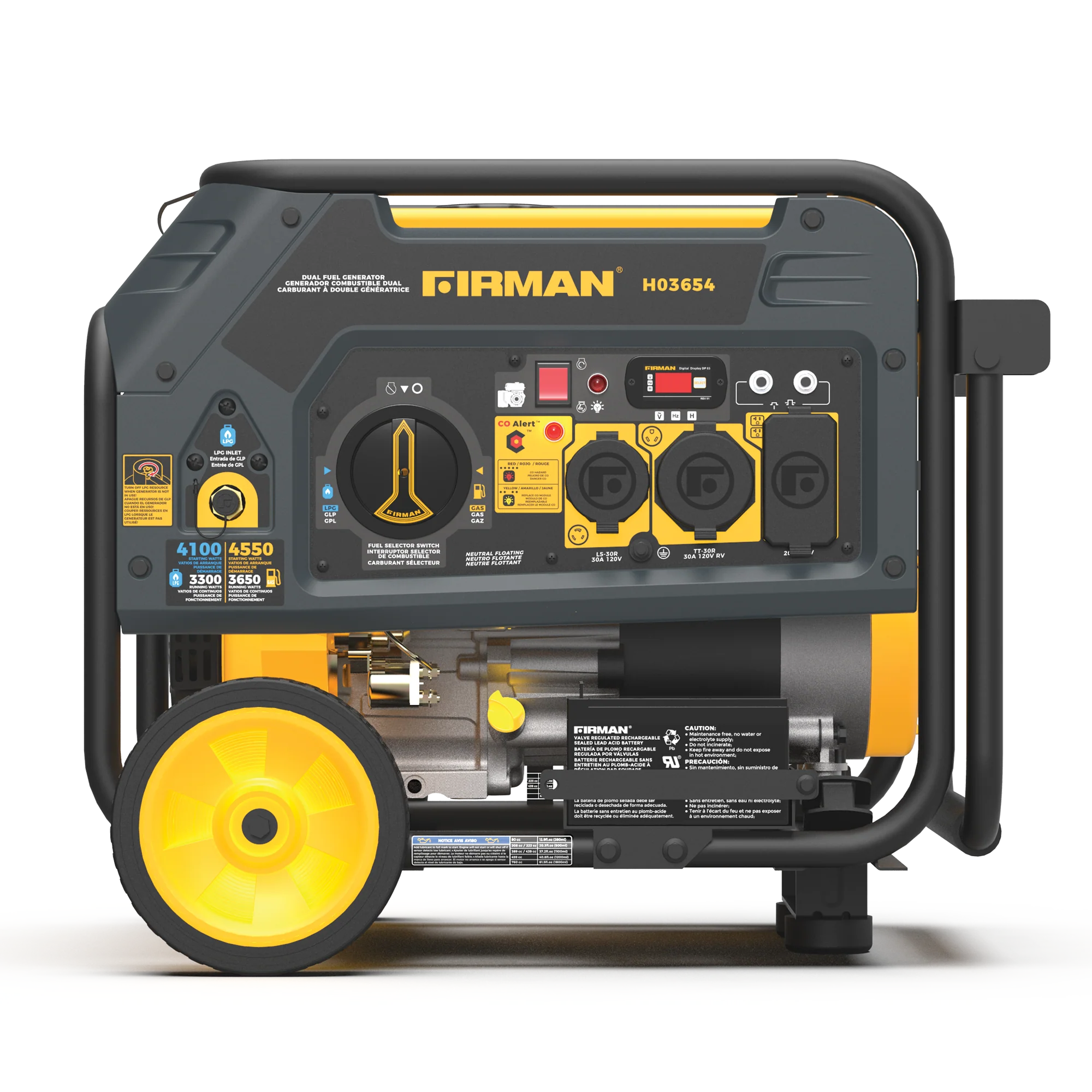 Dual Fuel 4550W Portable Generator Electric Start with CO Alert - Image 7