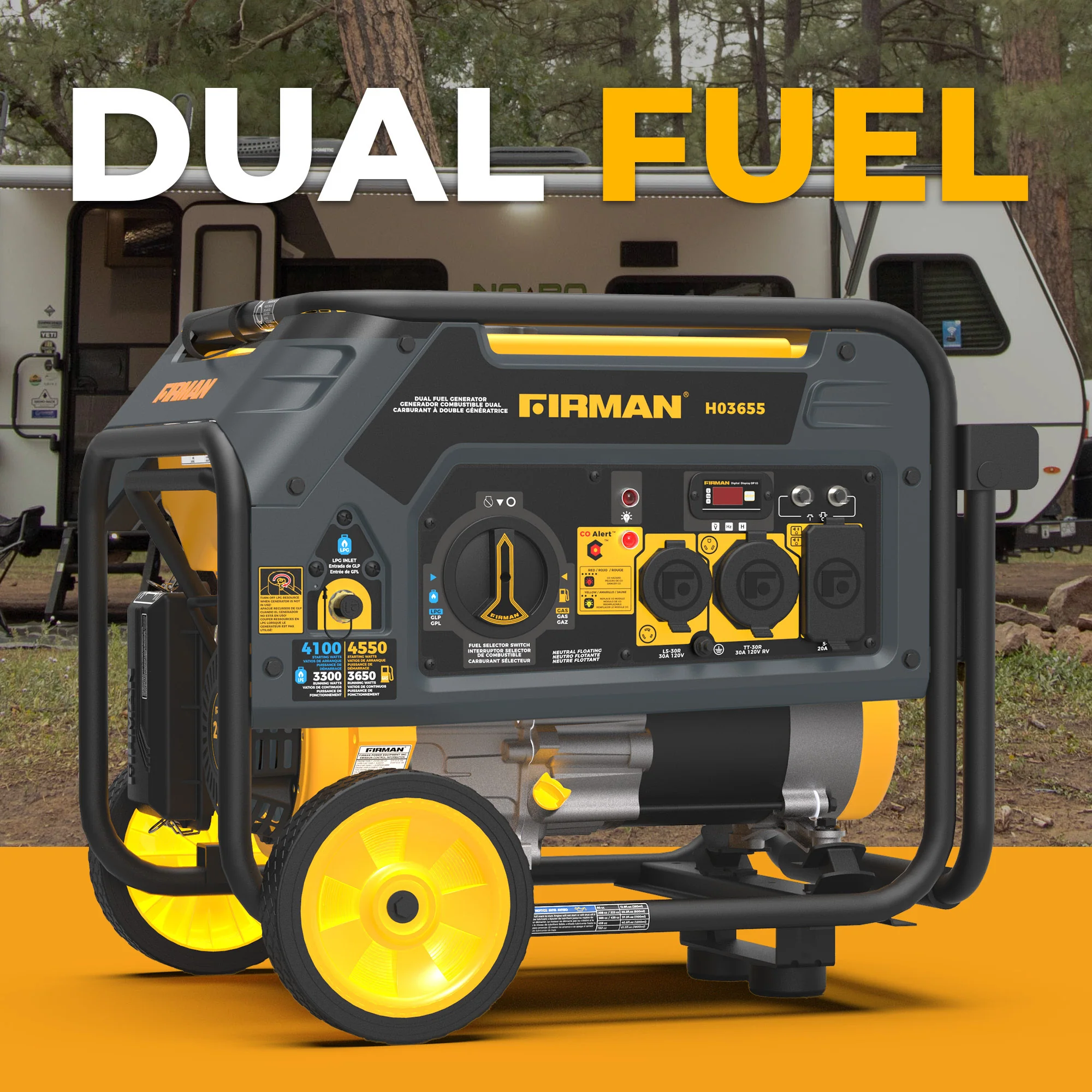 Dual Fuel Portable Generator 4550/3650W Recoil Start - Image 10