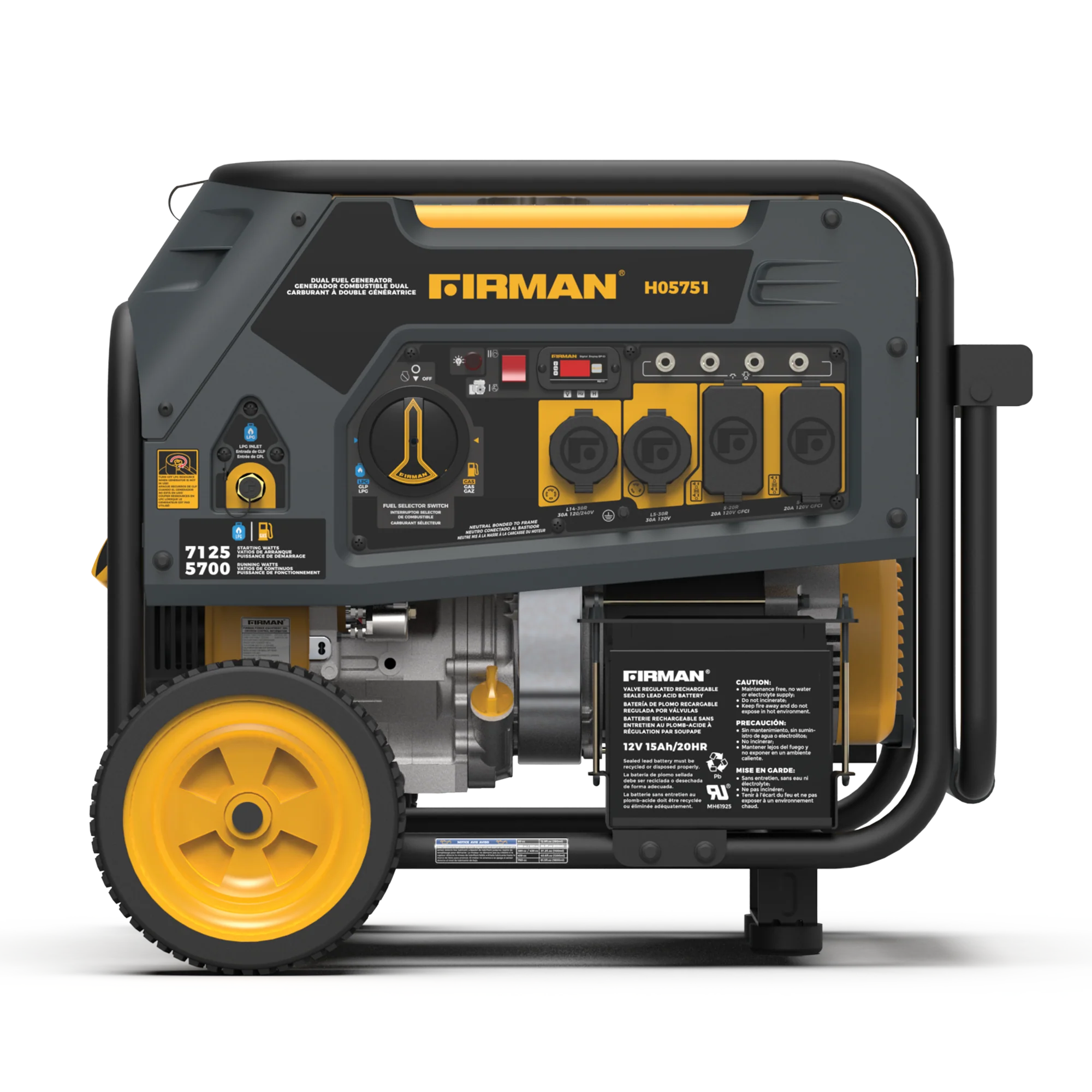 Dual Fuel Portable Generator 5700W Electric Start 120/240V - Image 7