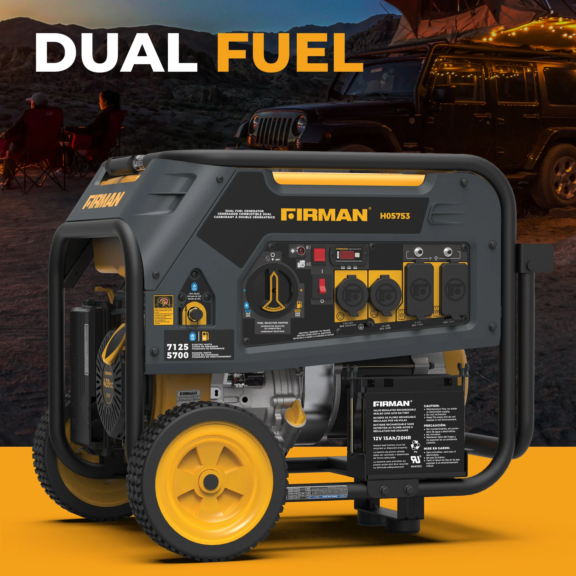 Dual Fuel Portable Generator 5700W Electric Start 120/240V - Image 10