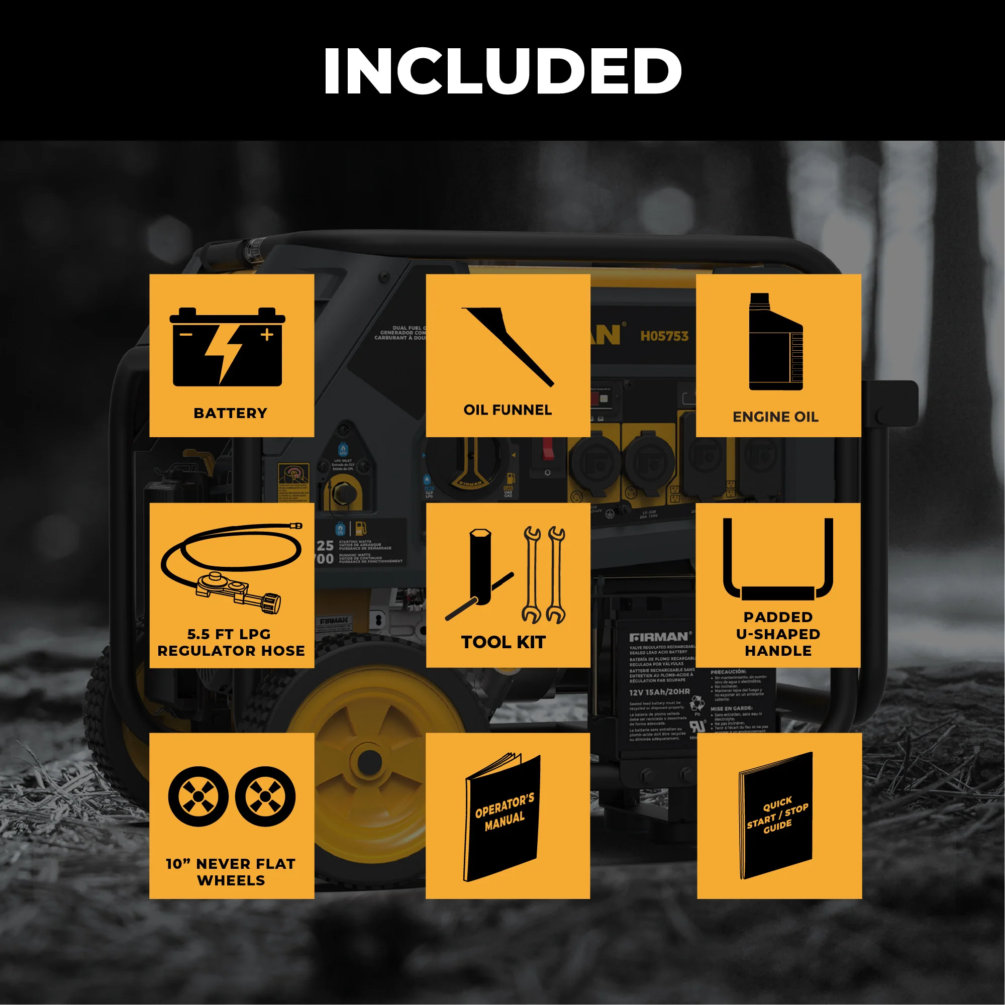 Dual Fuel Portable Generator 5700W Electric Start 120/240V - Image 3