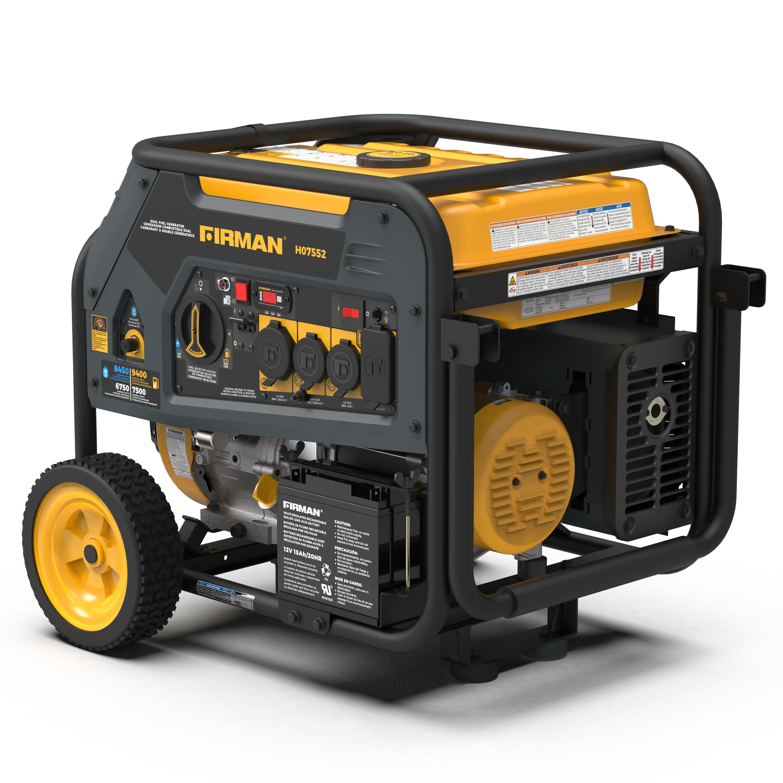 Dual Fuel Portable Generator 7500W Electric Start 120/240V - Image 15