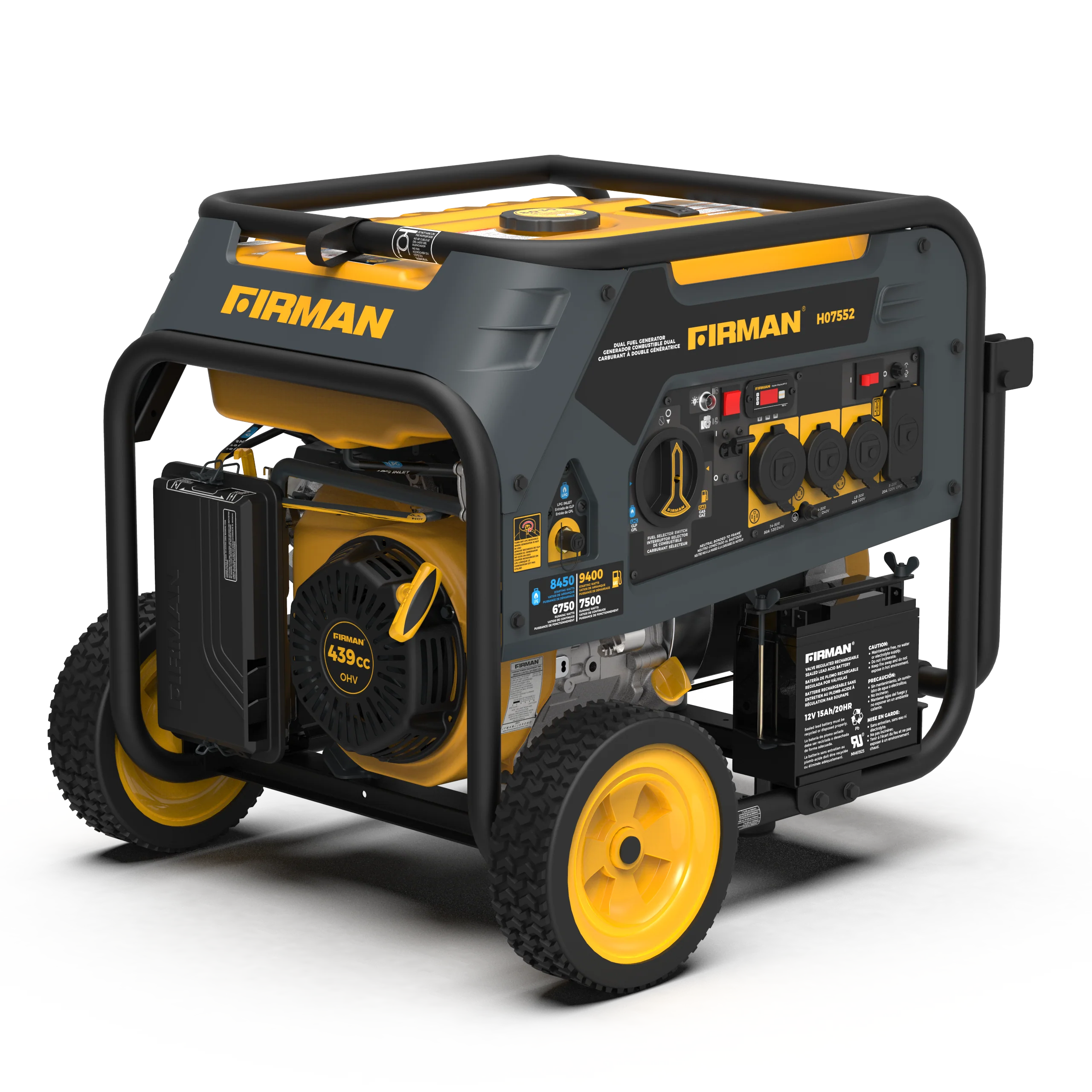 Dual Fuel Portable Generator 7500W Electric Start 120/240V - Image 16