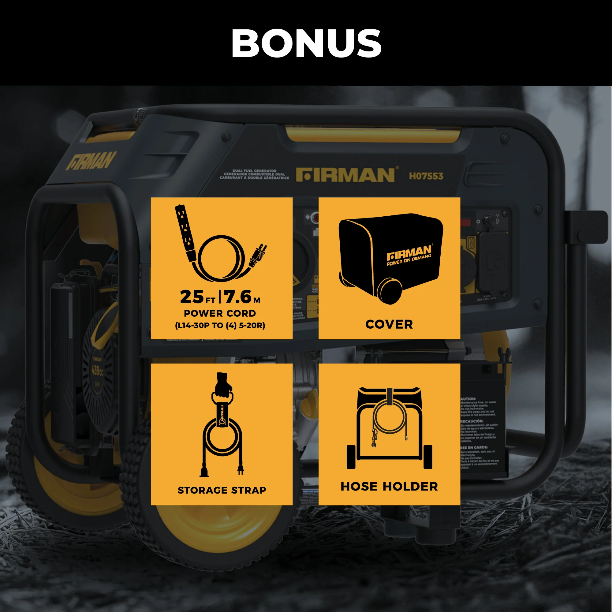 Dual Fuel Portable Generator 9400W Electric Start 120/240V with CO Alert - Image 4
