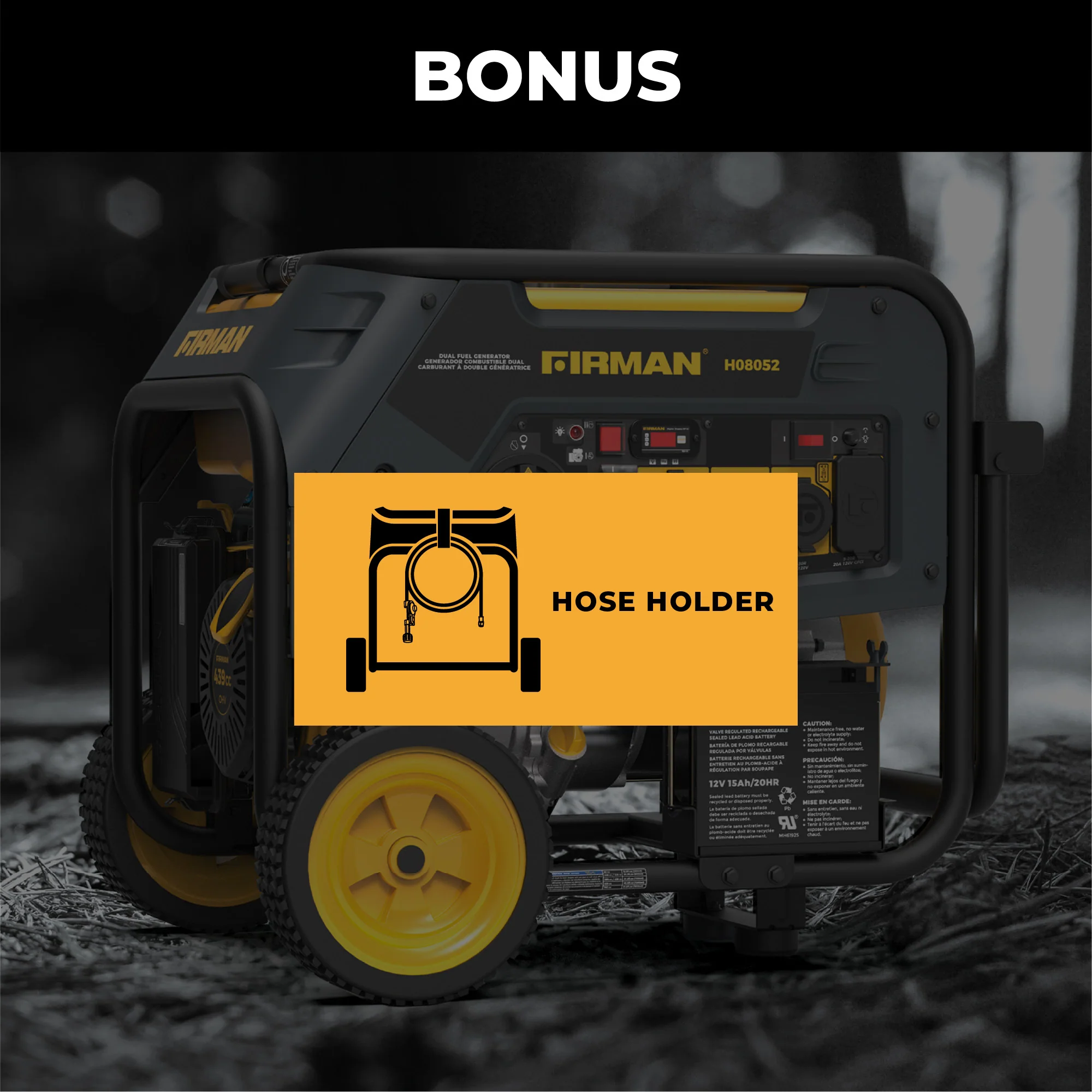 Dual Fuel Portable Generator 10000W Electric Start 120/240V with CO alert - Image 4