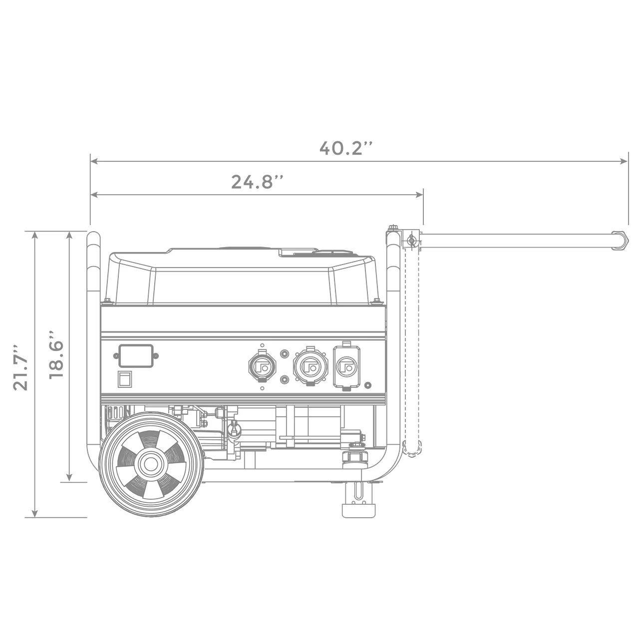 Gas Portable Generator 4450W Recoil Start 120V - Image 14