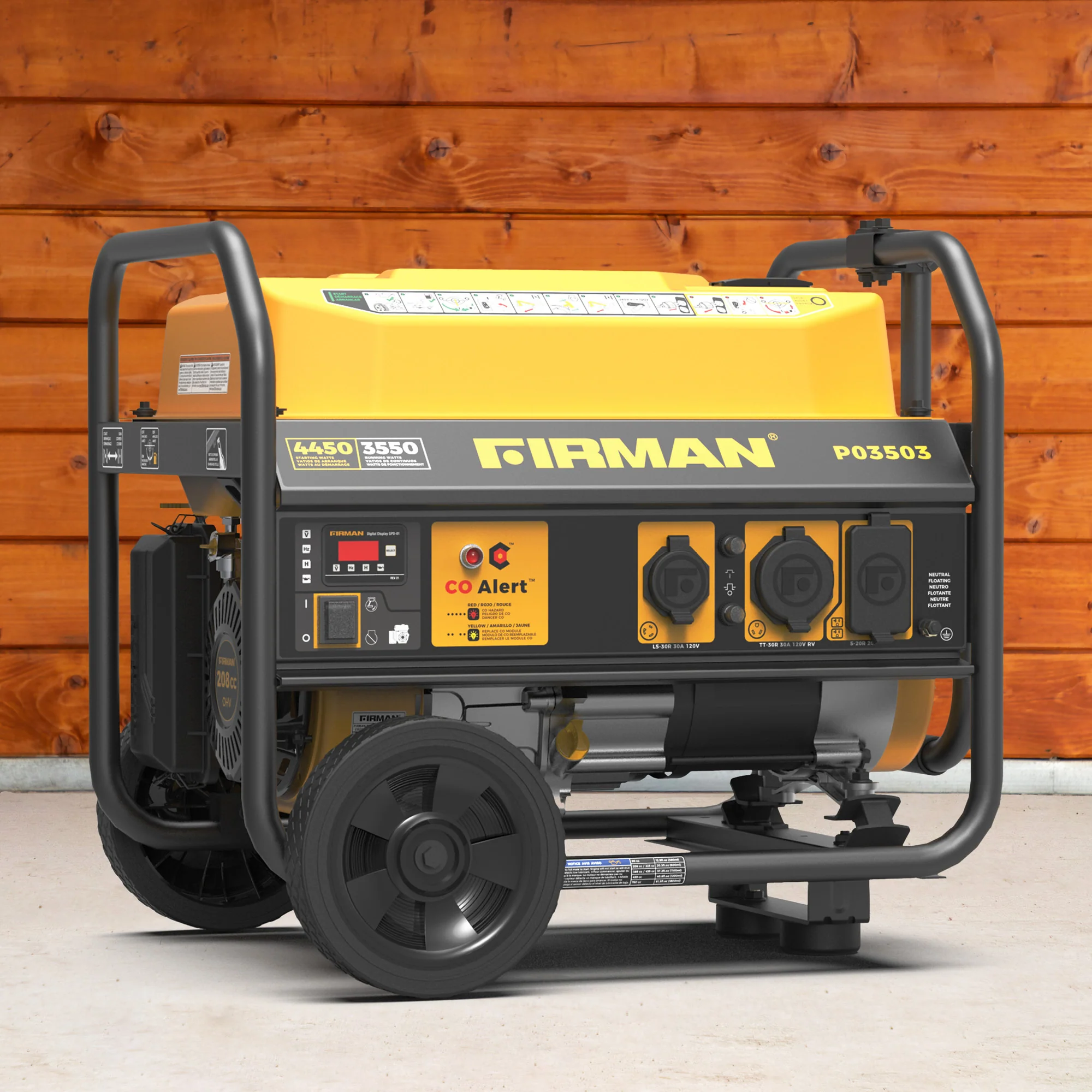 Gas Portable Generator 4450W Recoil Start 120V with CO alert - Image 13
