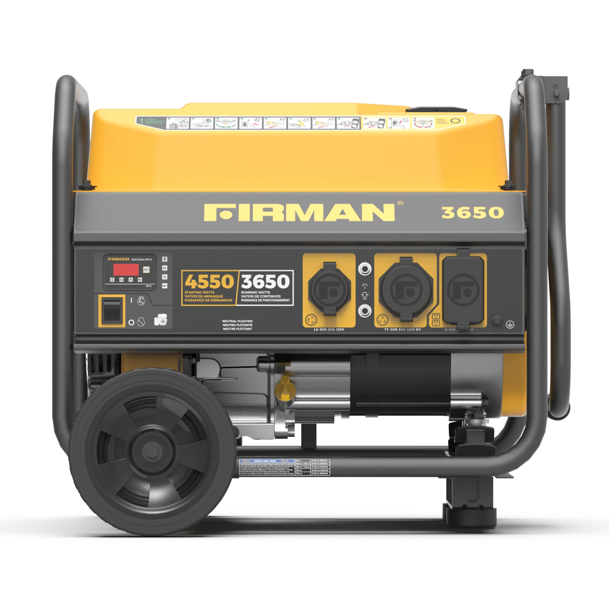 Gas Portable Generator 4550W Recoil Start 120V - Image 3