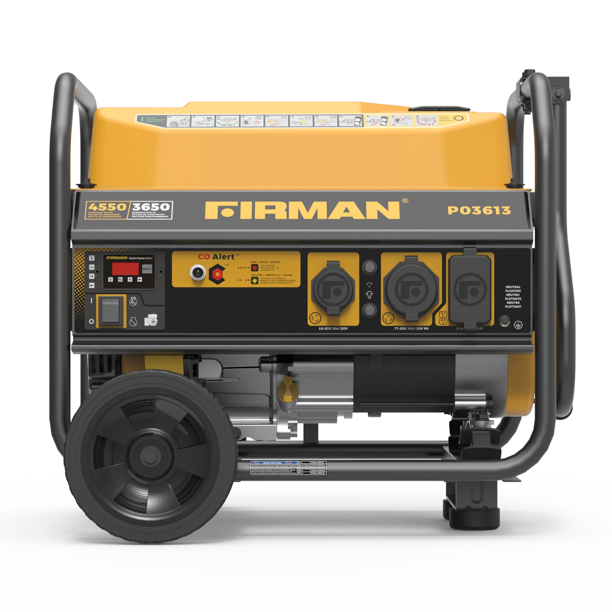 Gas Portable Generator 4550W Recoil Start 120V with CO Alert - Image 9