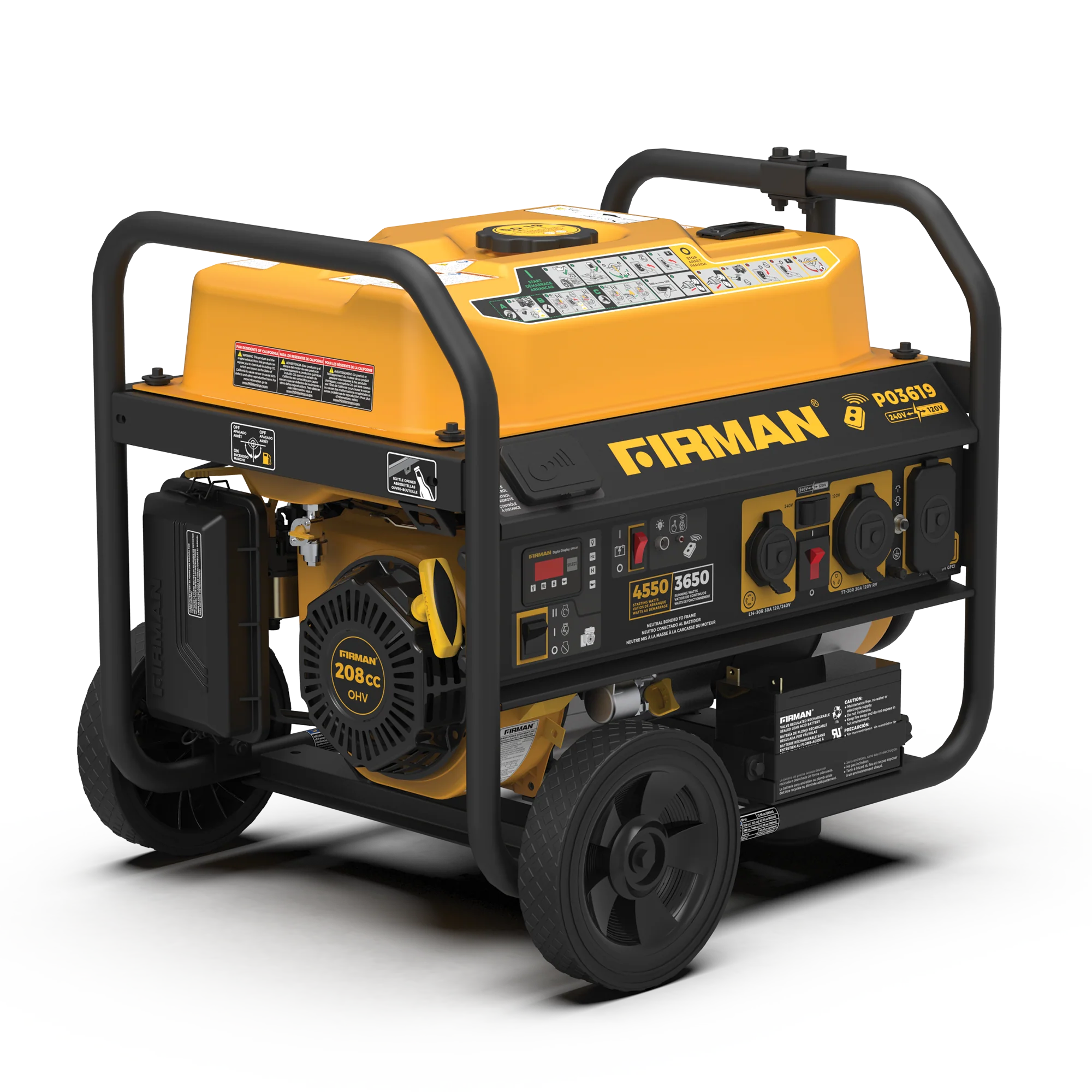 Gas Portable Generator 4550W Remote Start 120/240V - Image 13