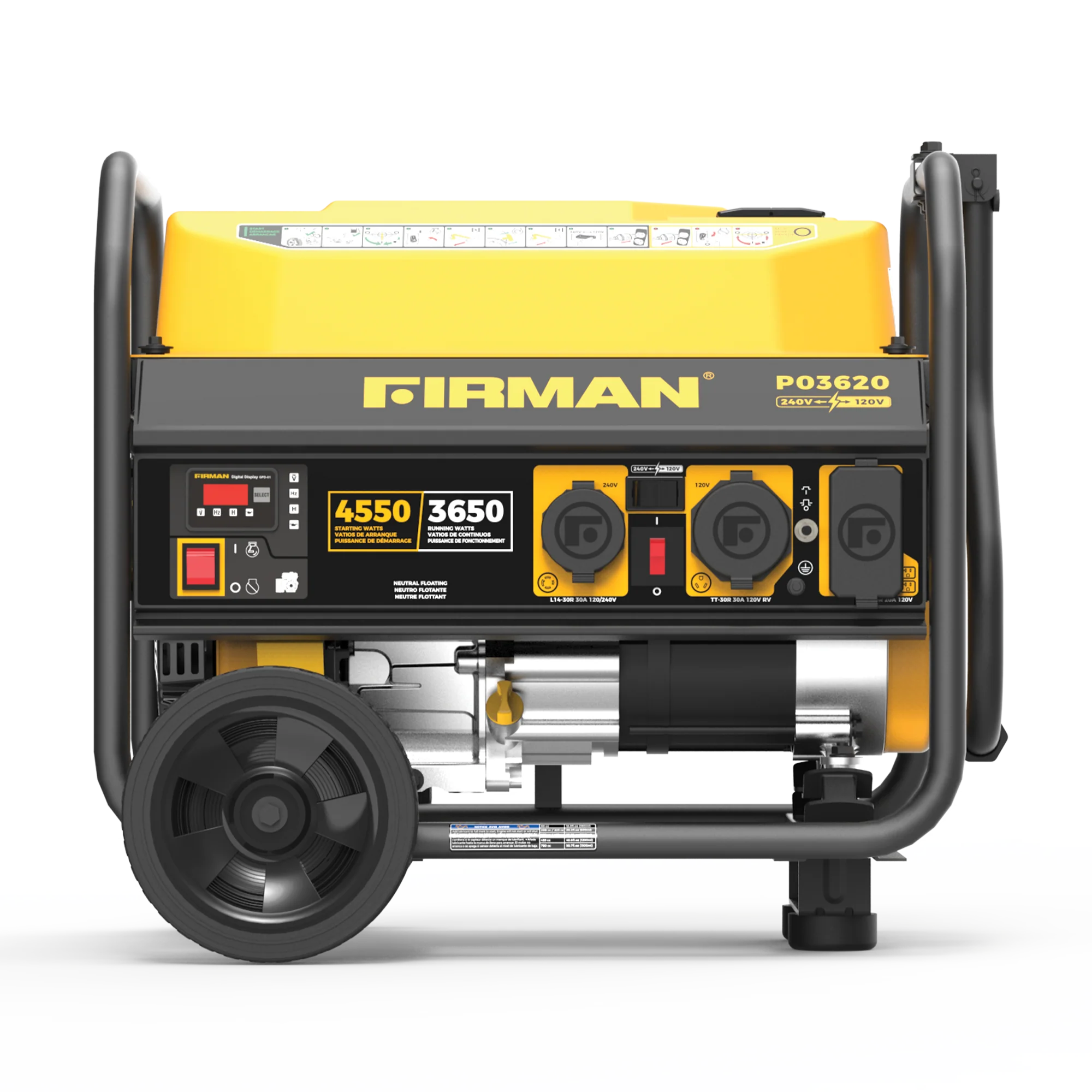 Gas Portable Generator 4550W Recoil Start 120/240V - Image 4