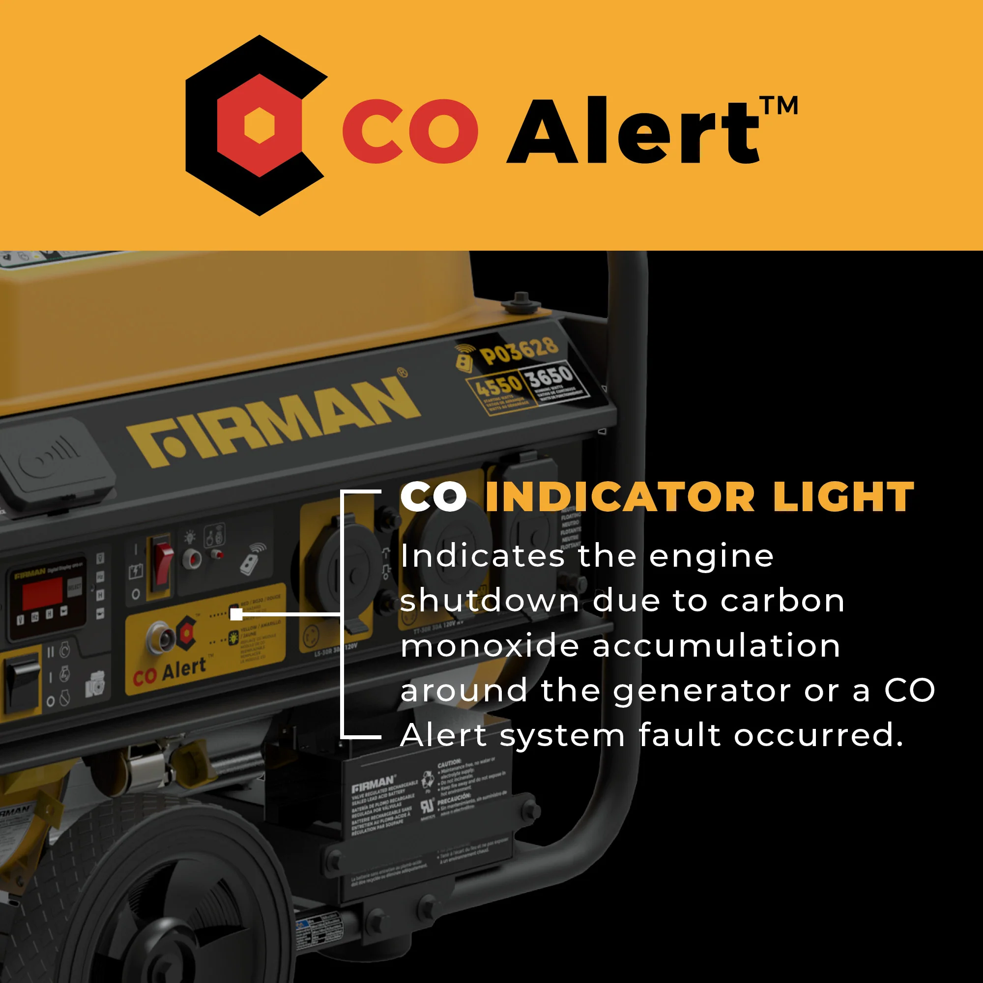 Gas Portable Generator 4550W Remote Start with CO Alert - Image 5