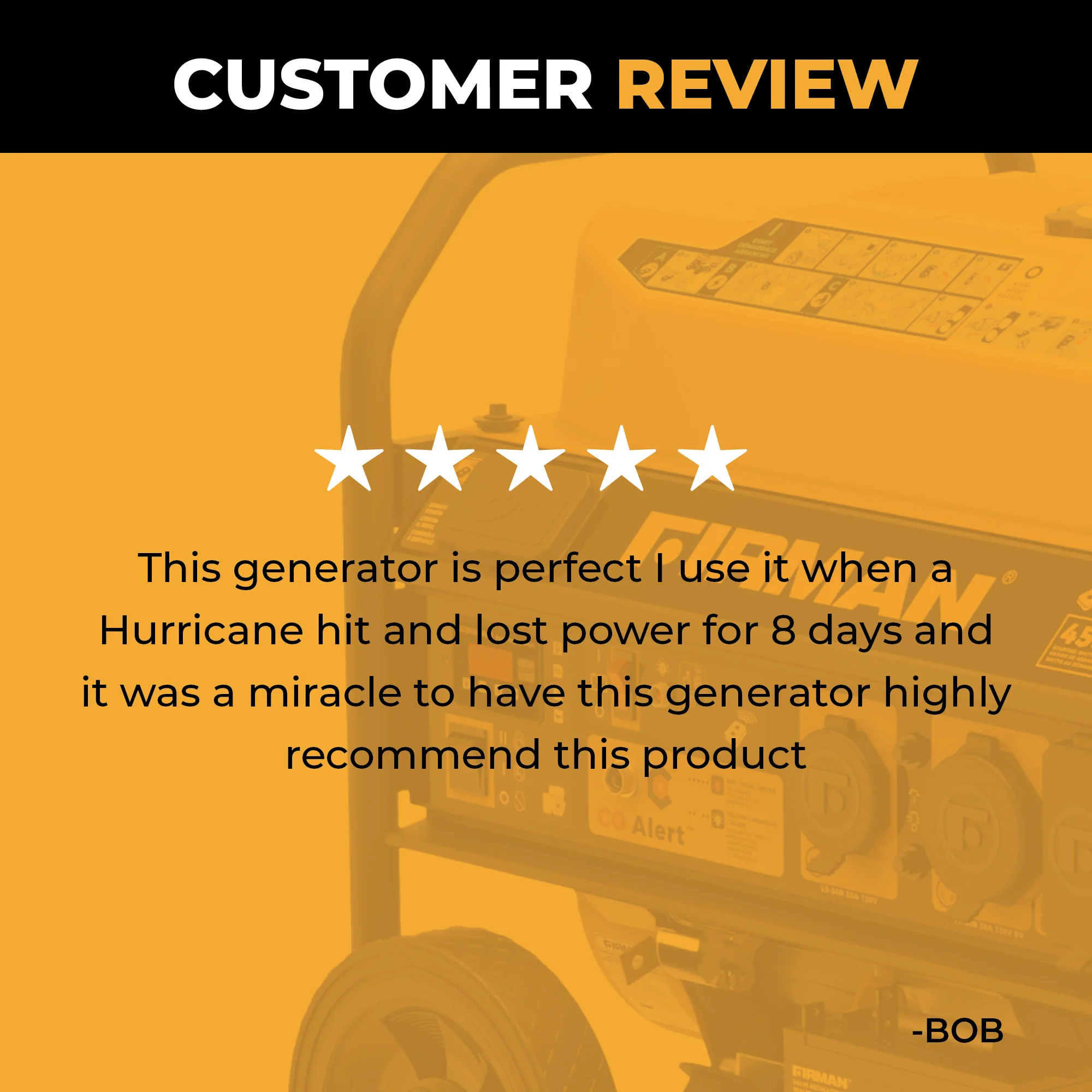 Gas Portable Generator 4550W Remote Start with CO Alert - Image 8