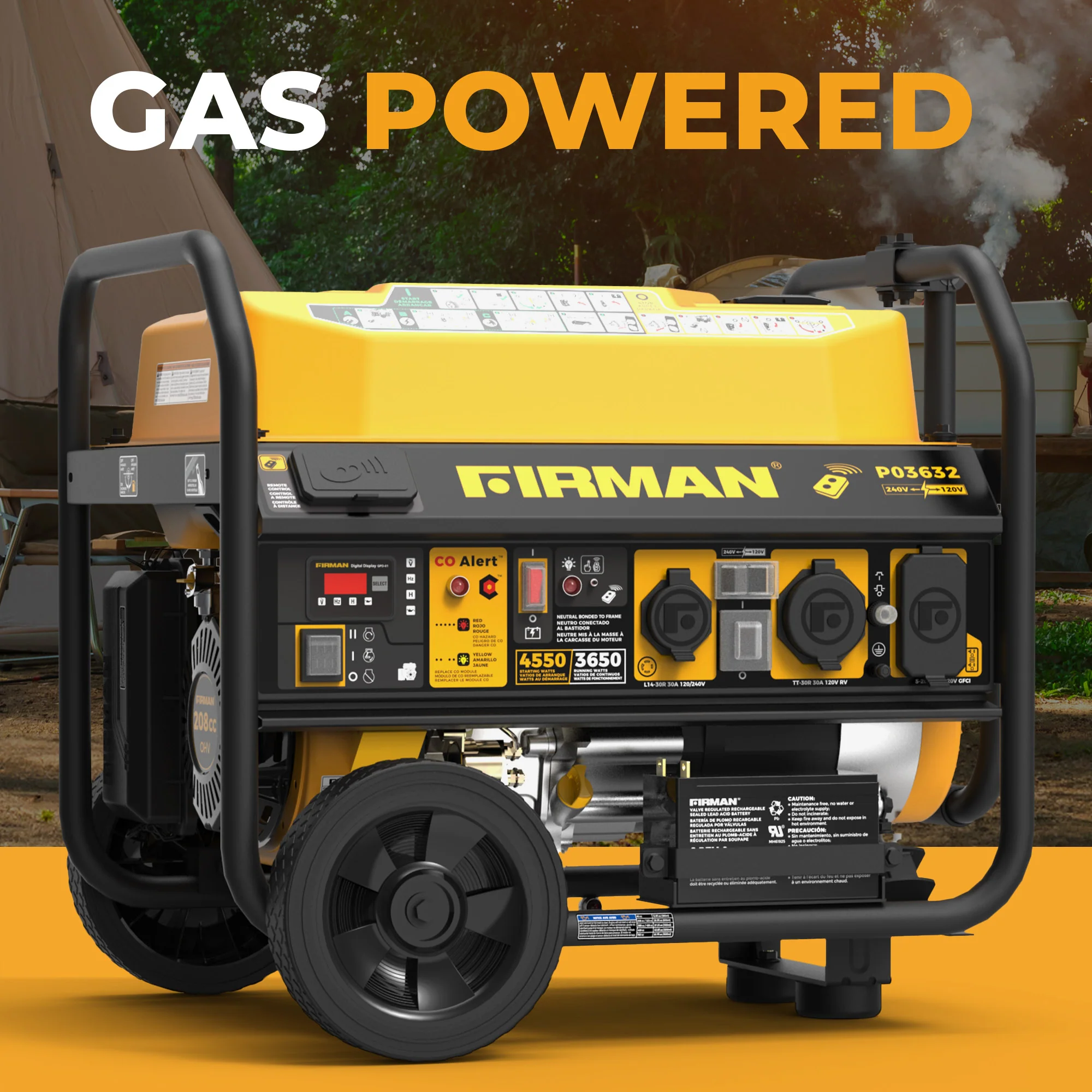 Gas Portable Generator 4550/3650W Remote Start 120/240V CO Alert - Image 10