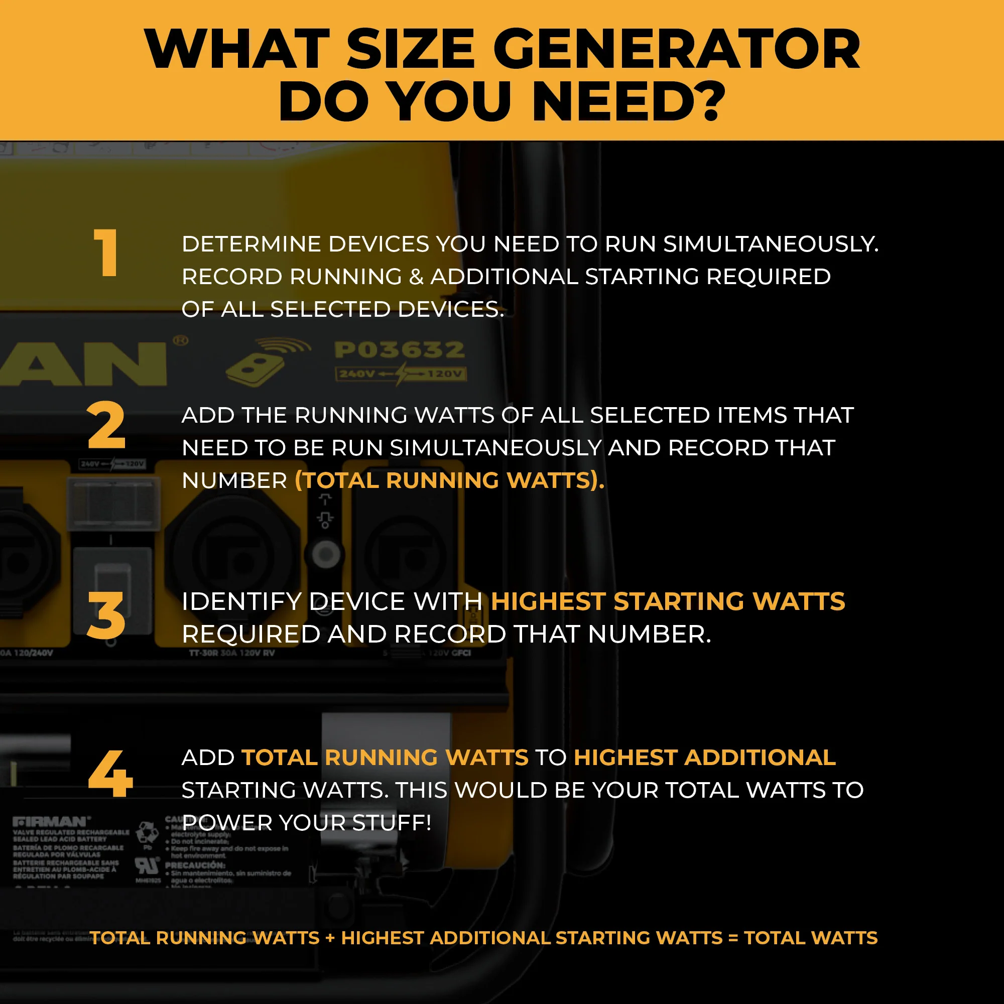 Gas Portable Generator 4550/3650W Remote Start 120/240V CO Alert - Image 9