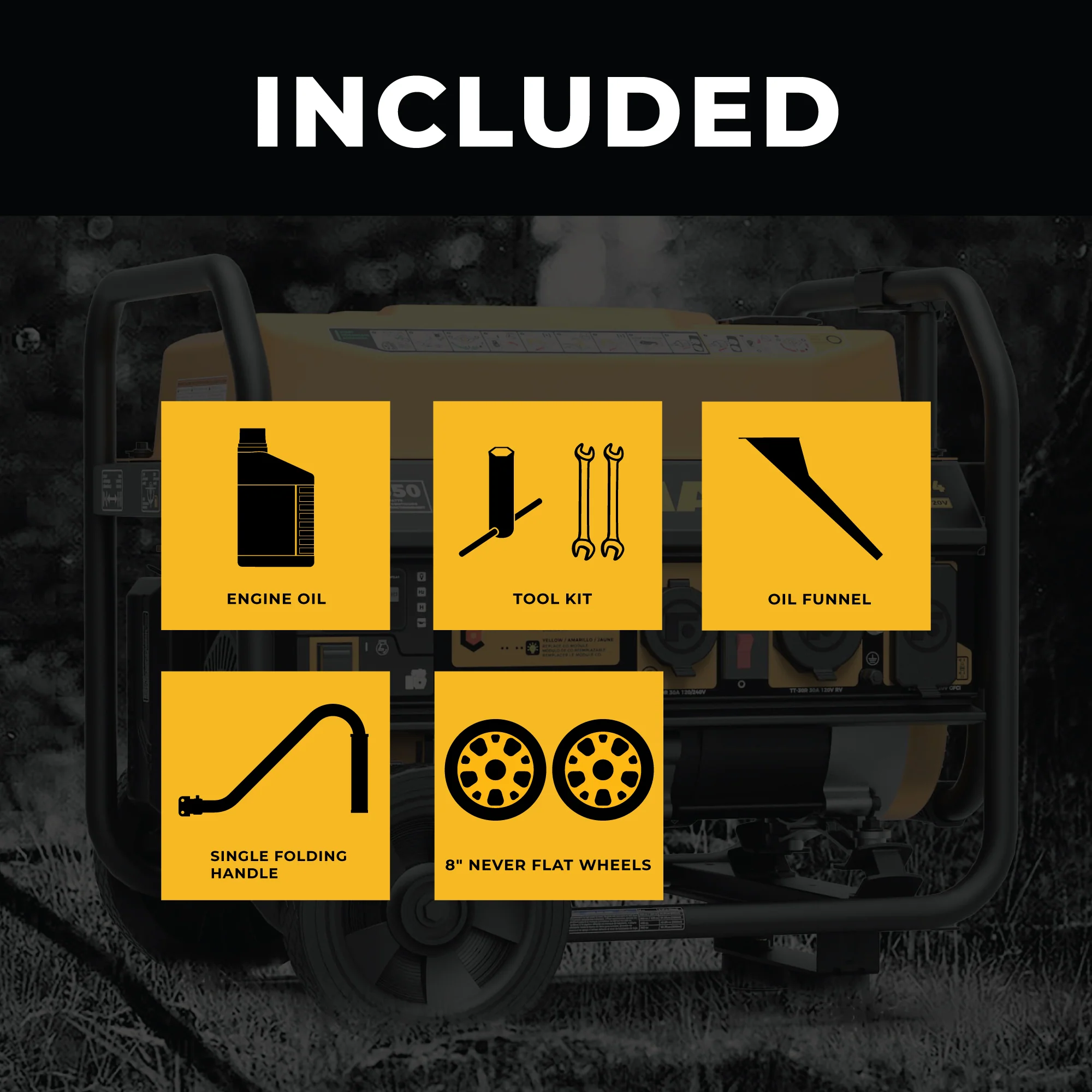 Gas Portable Generator 4550W Recoil Start 120/240V with CO ALERT - Image 3