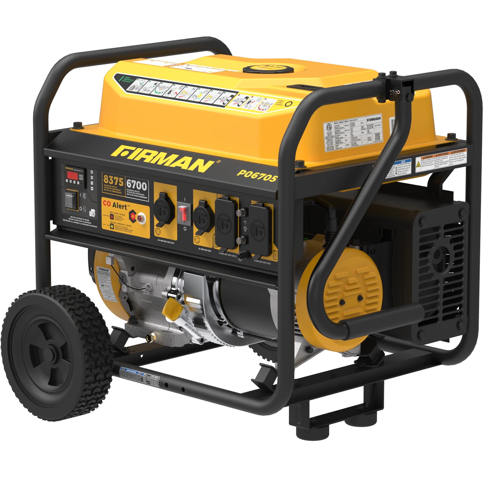Gas Portable Generator 8375W Recoil Start 120/240V With CO Alert - Image 12