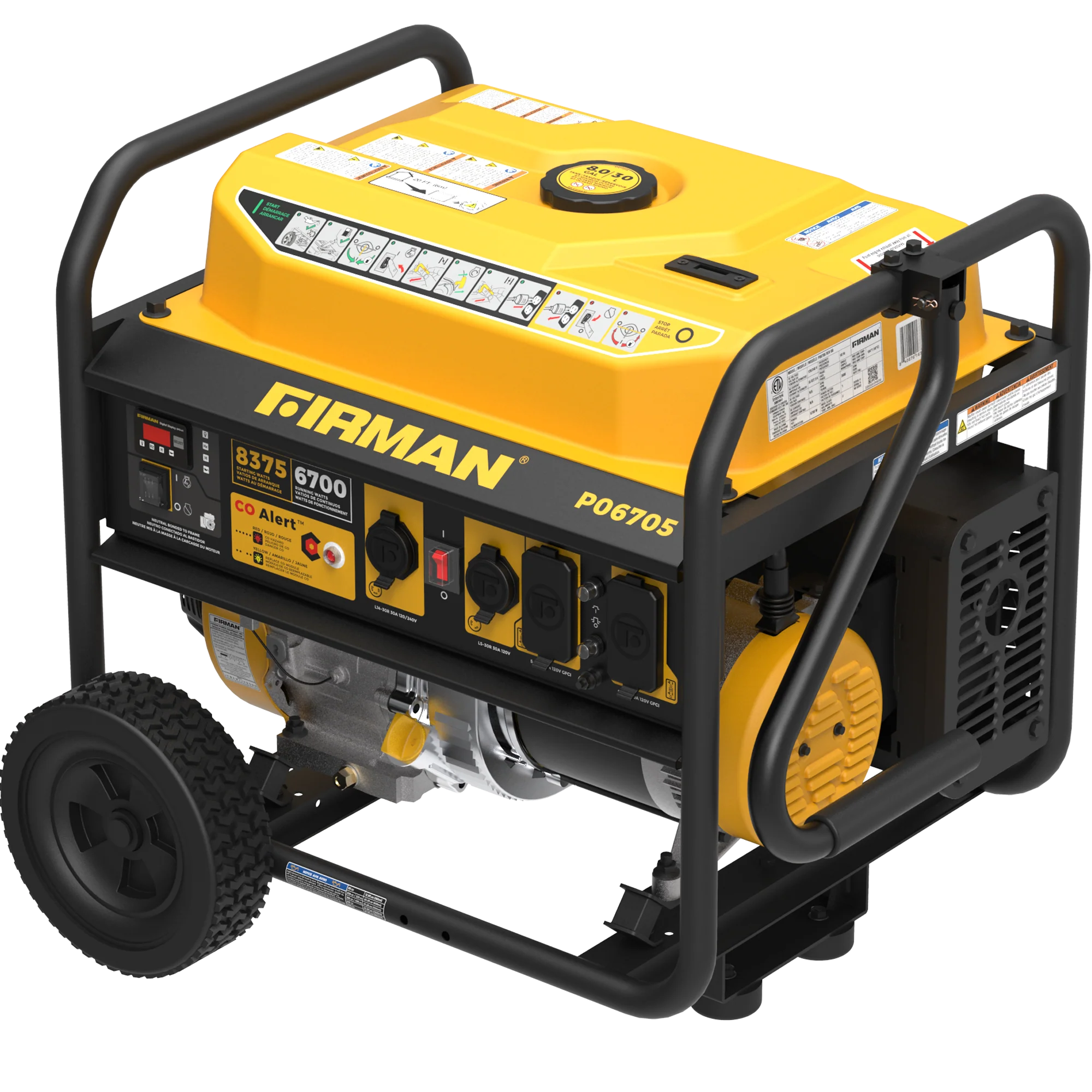 Gas Portable Generator 8375W Recoil Start 120/240V With CO Alert - Image 15