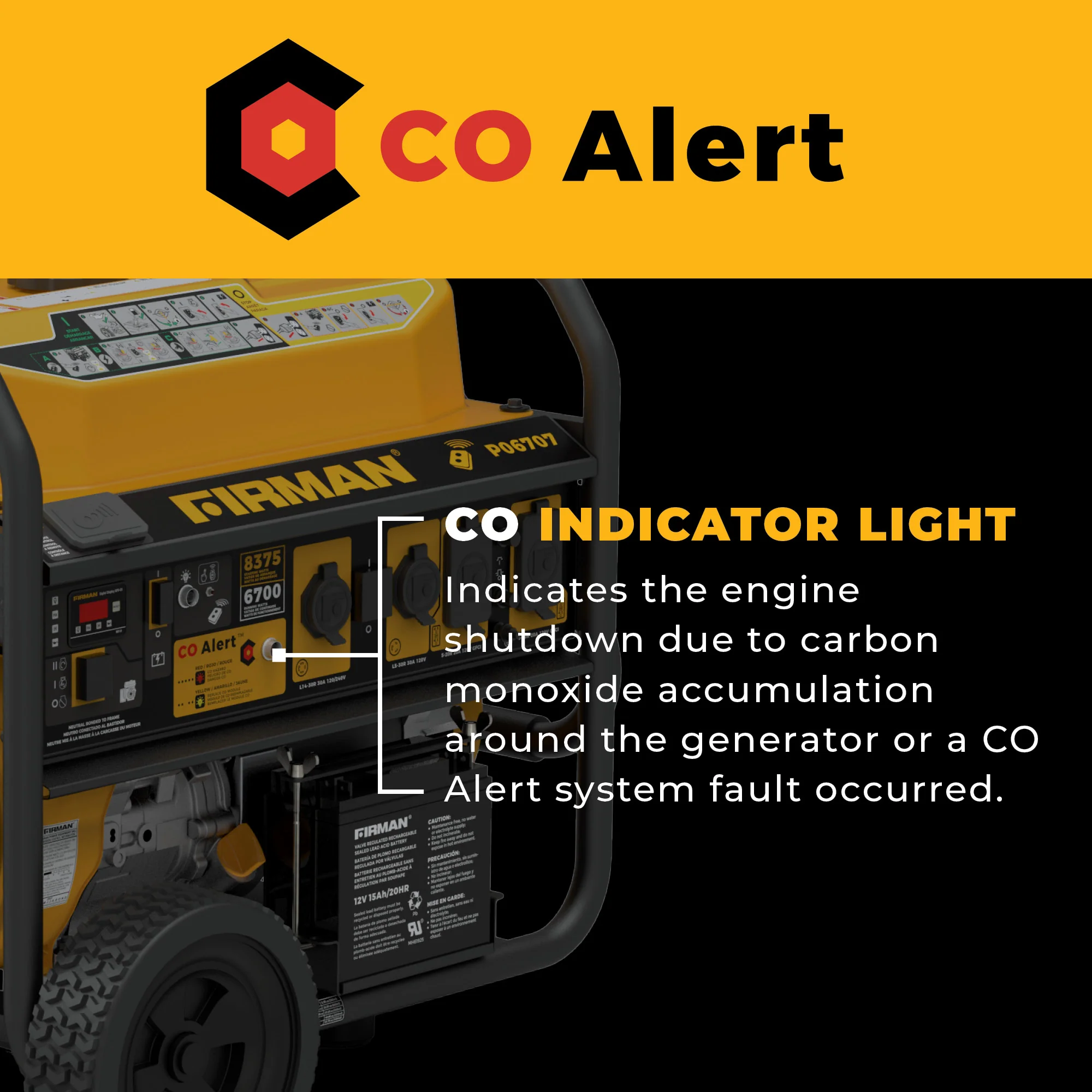GAS PORTABLE GENERATOR 8375W REMOTE START 120/240V - Image 7