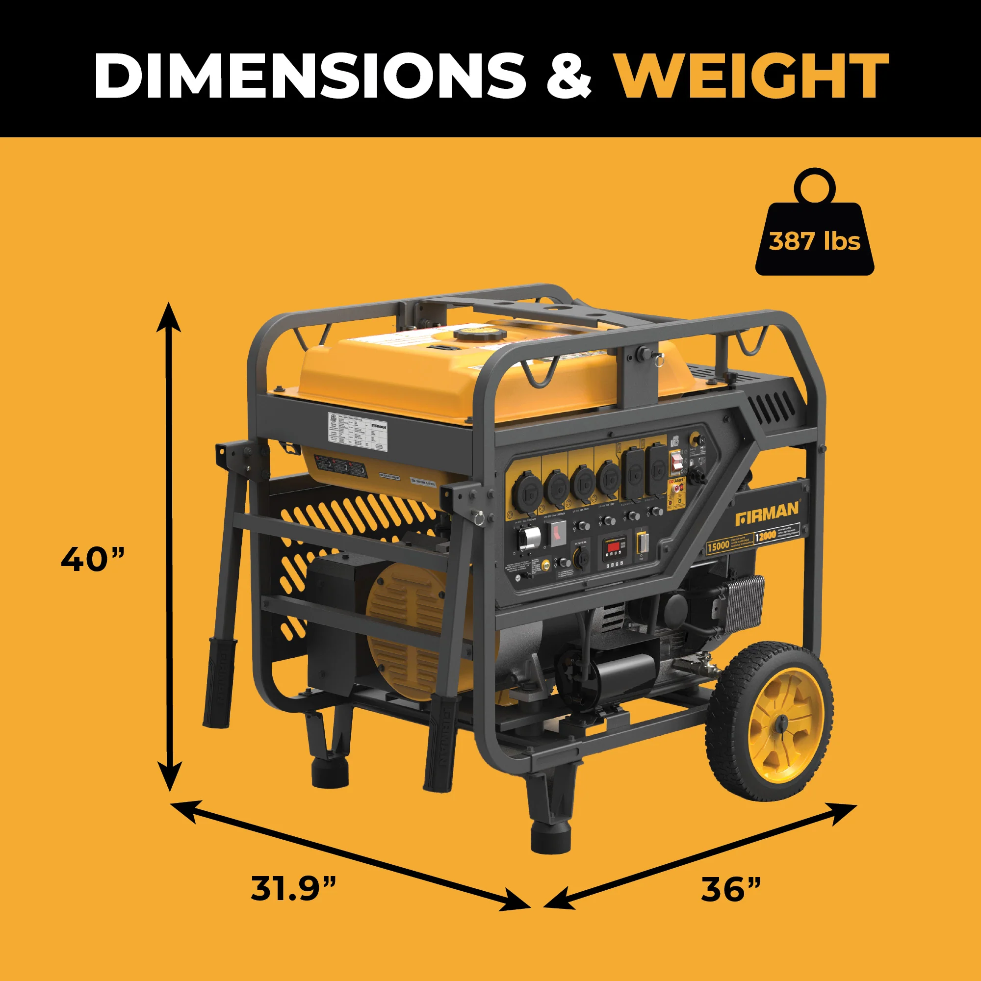 Gas Portable Generator 15000W Electric Start 120/240V with CO Alert - Image 9