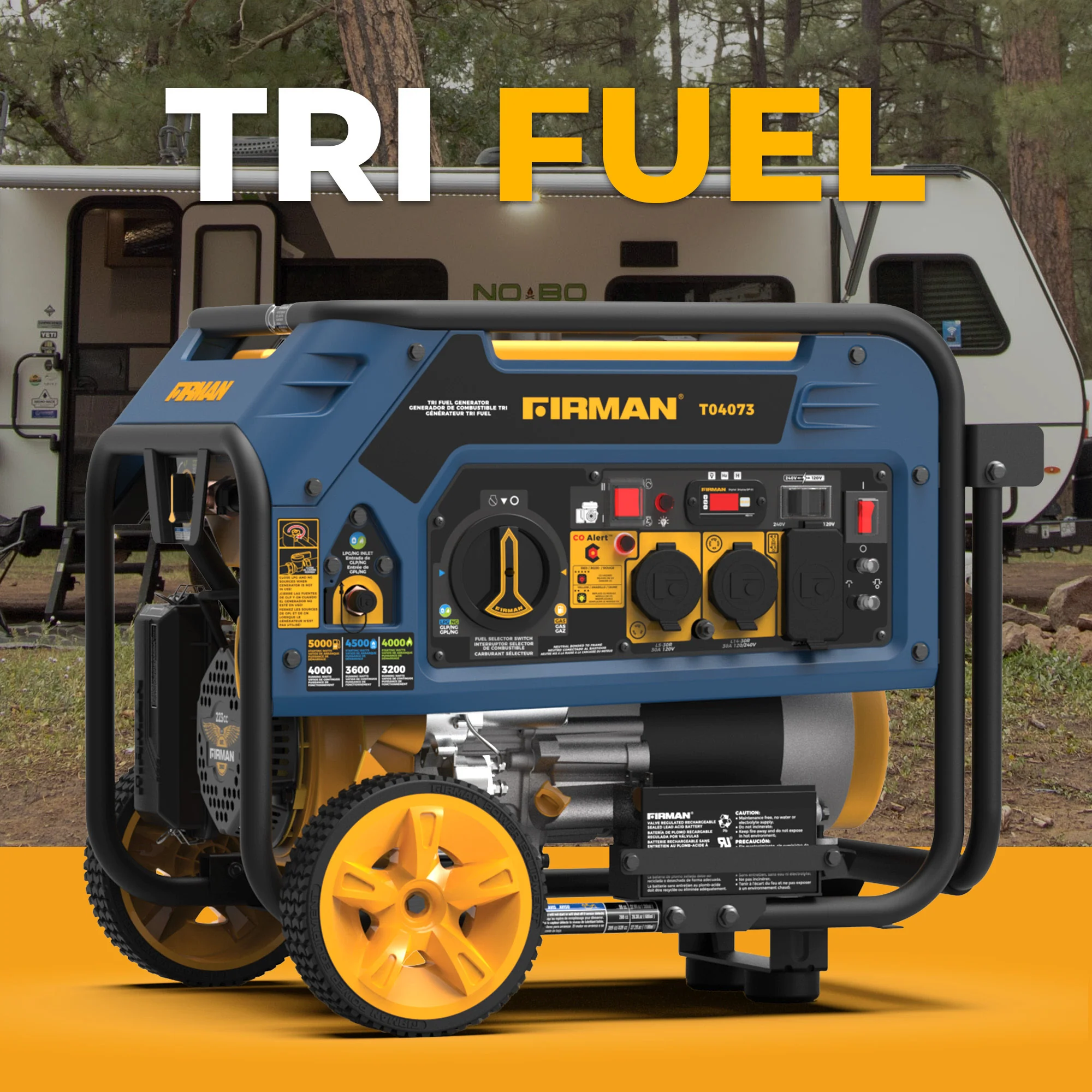 Tri Fuel Portable Generator 4000W Electric Start 120/240V with CO ALERT - Image 10