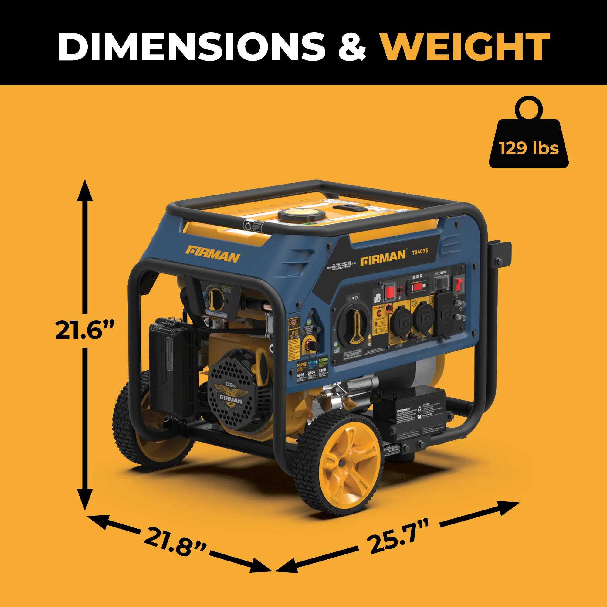 Tri Fuel Portable Generator 4000W Electric Start 120/240V with CO ALERT - Image 8