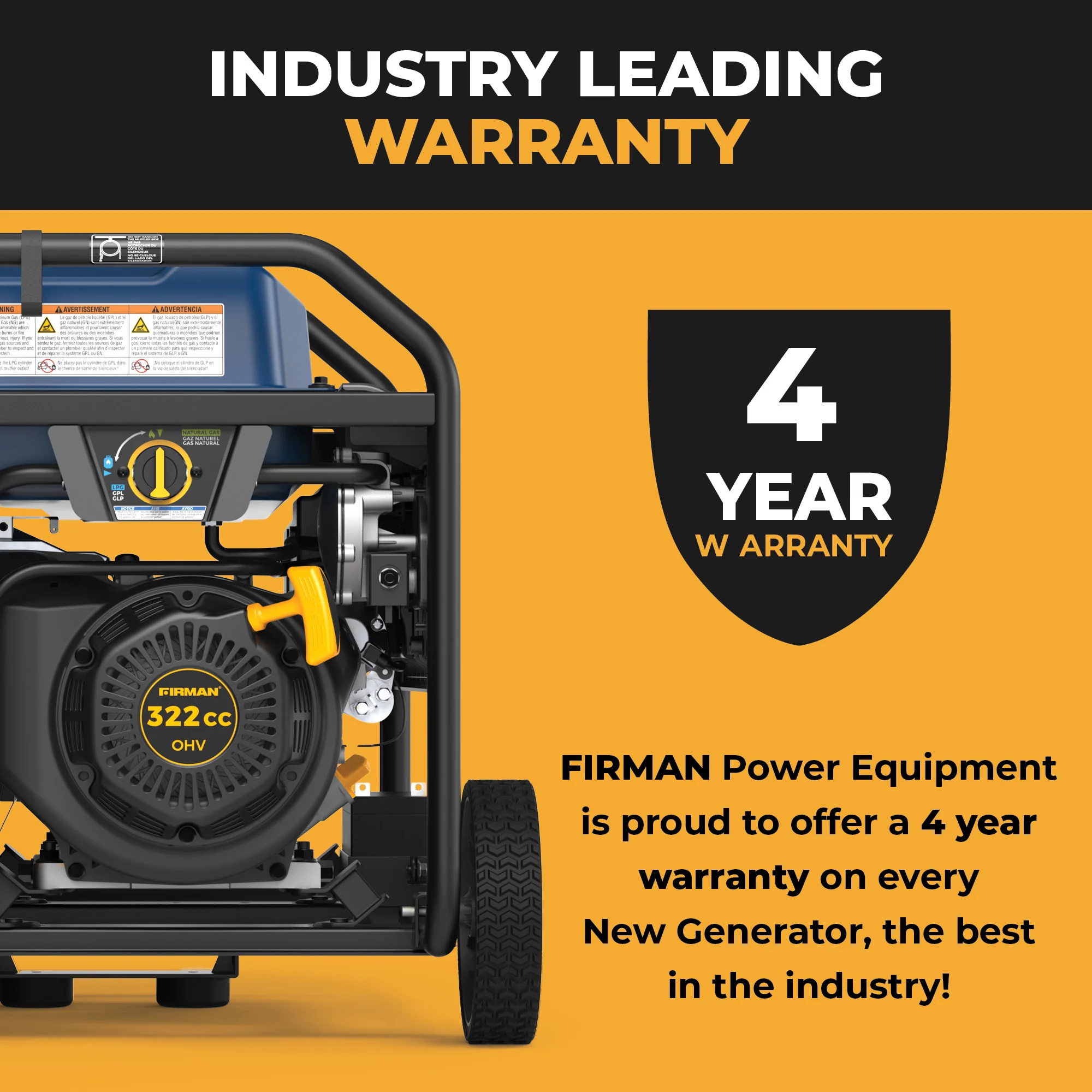Tri Fuel Portable Generator 7850/6300W Electric Start Gas CO Alert - Image 8