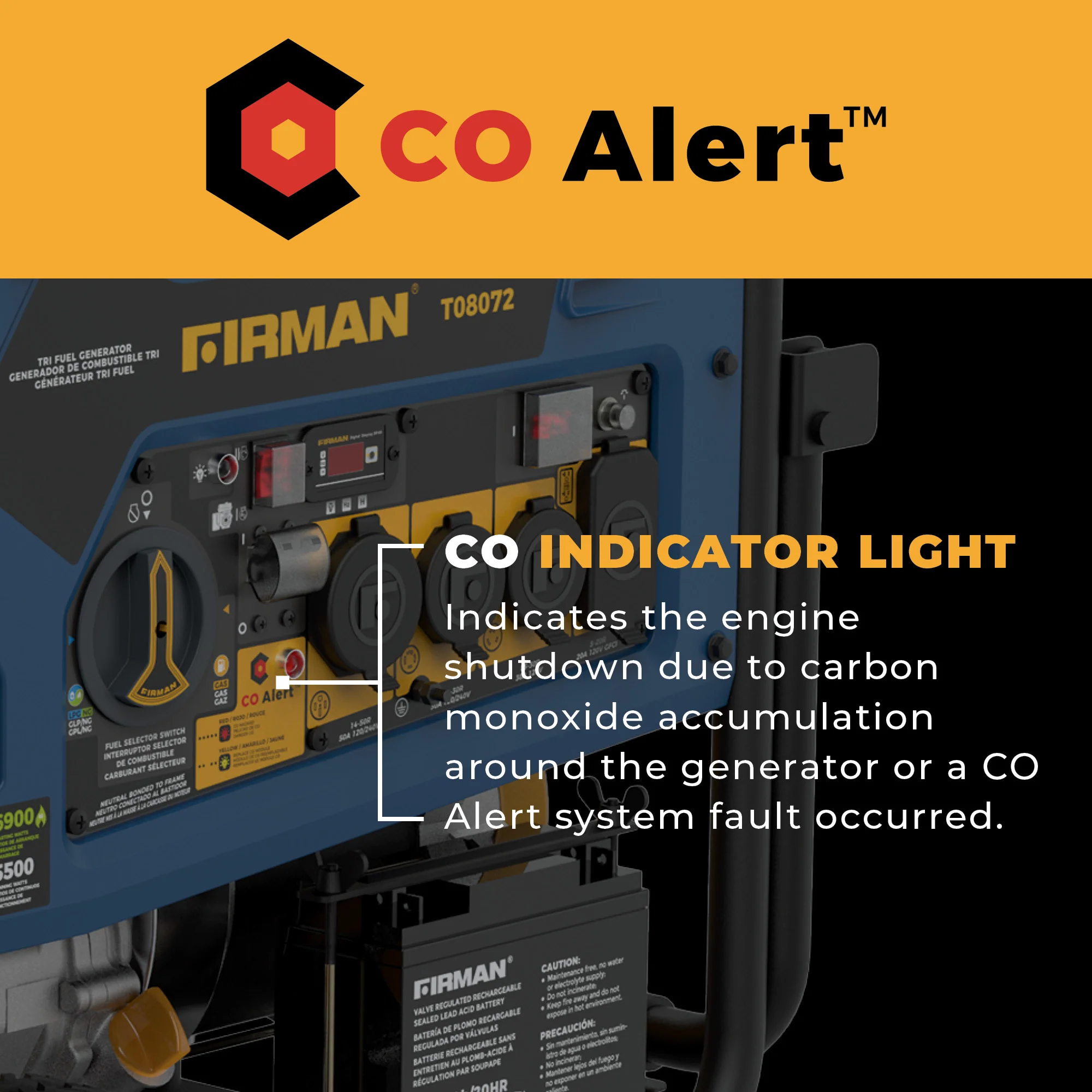 Tri Fuel 8000W Portable Generator Electric Start 120/240V with CO ALERT - Image 6