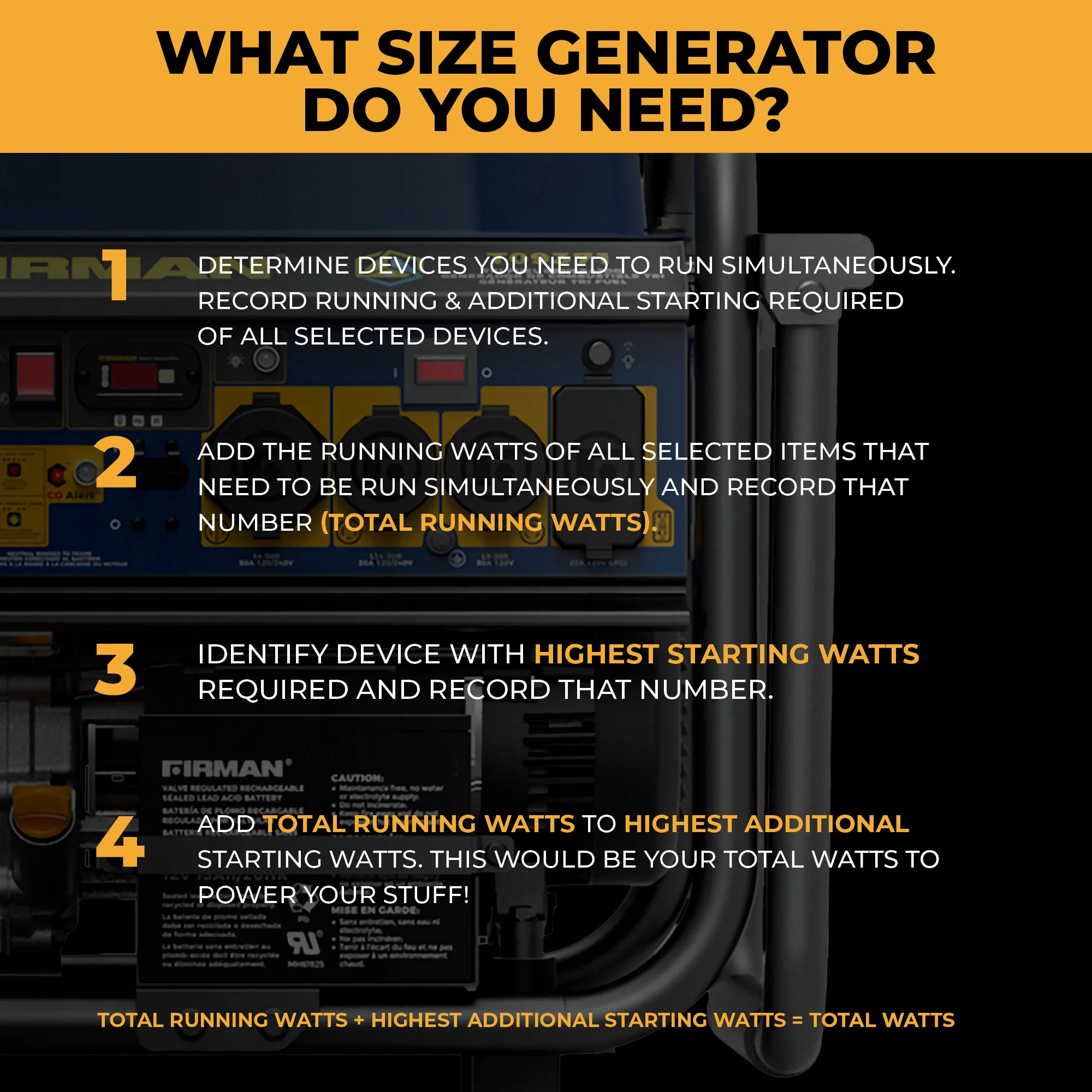 Tri Fuel Portable Generator 11600/9300W Electric Start 120V/240V with CO alert - Image 12