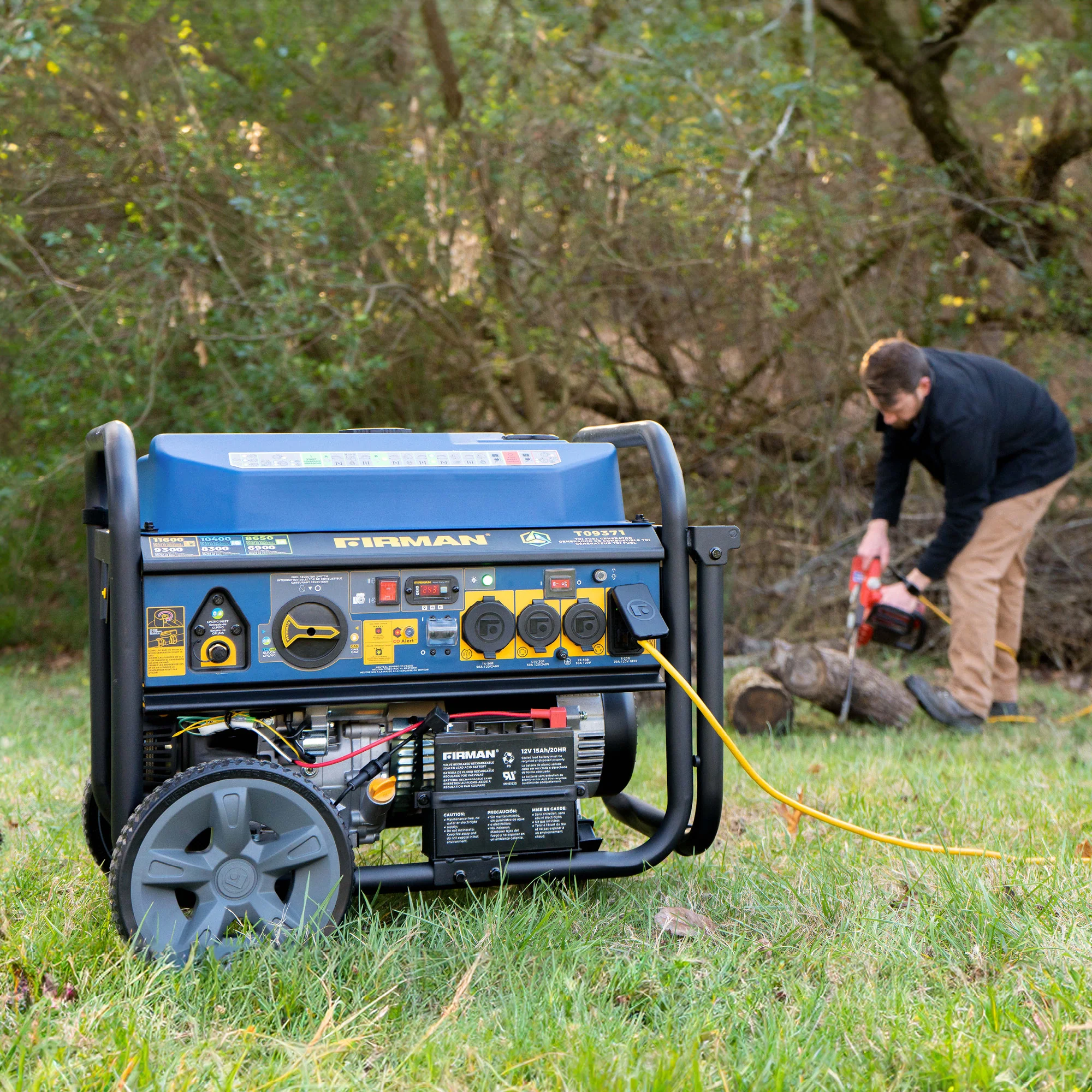 Tri Fuel Portable Generator 11600/9300W Electric Start 120V/240V with CO alert - Image 14
