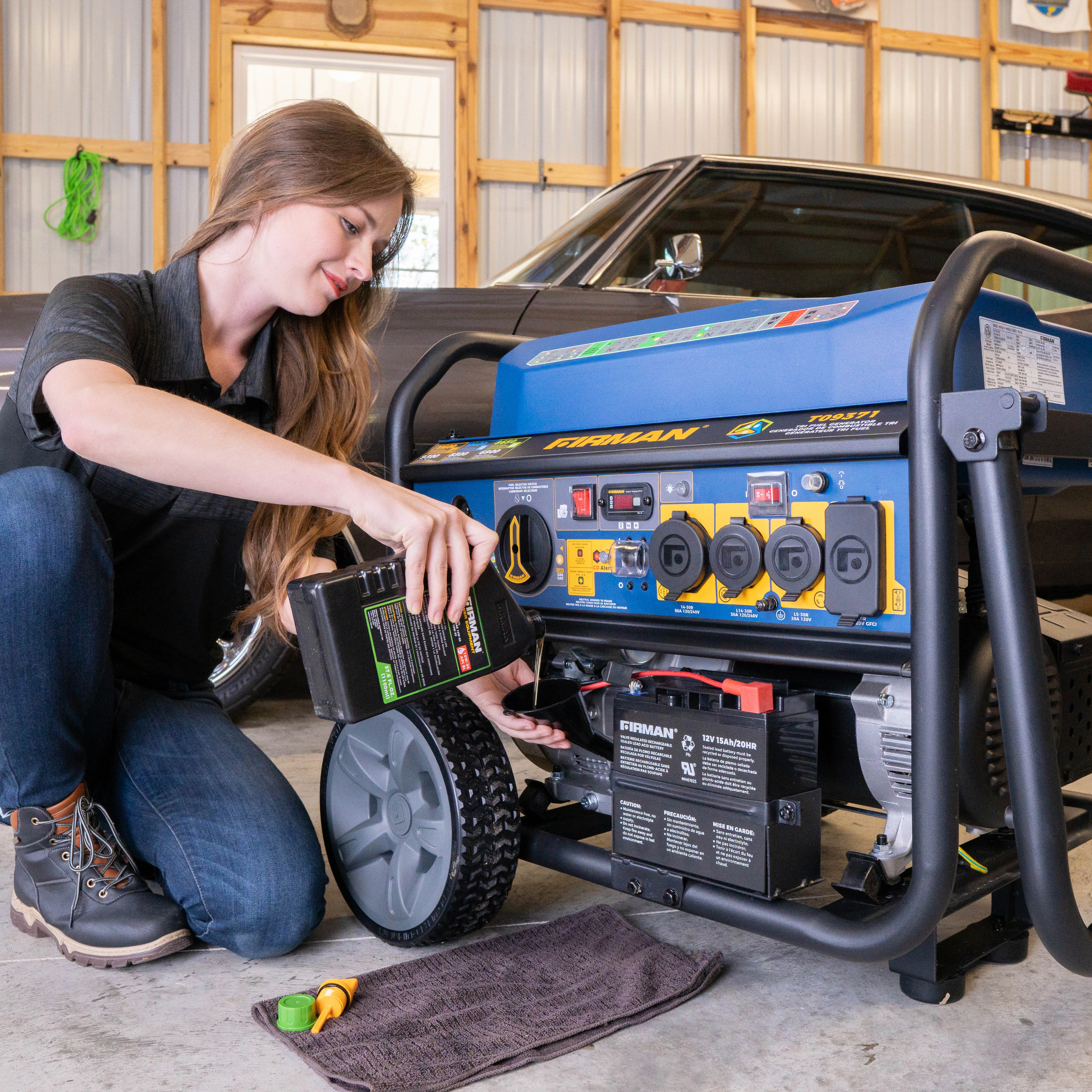Tri Fuel Portable Generator 11600/9300W Electric Start 120V/240V with CO alert - Image 15