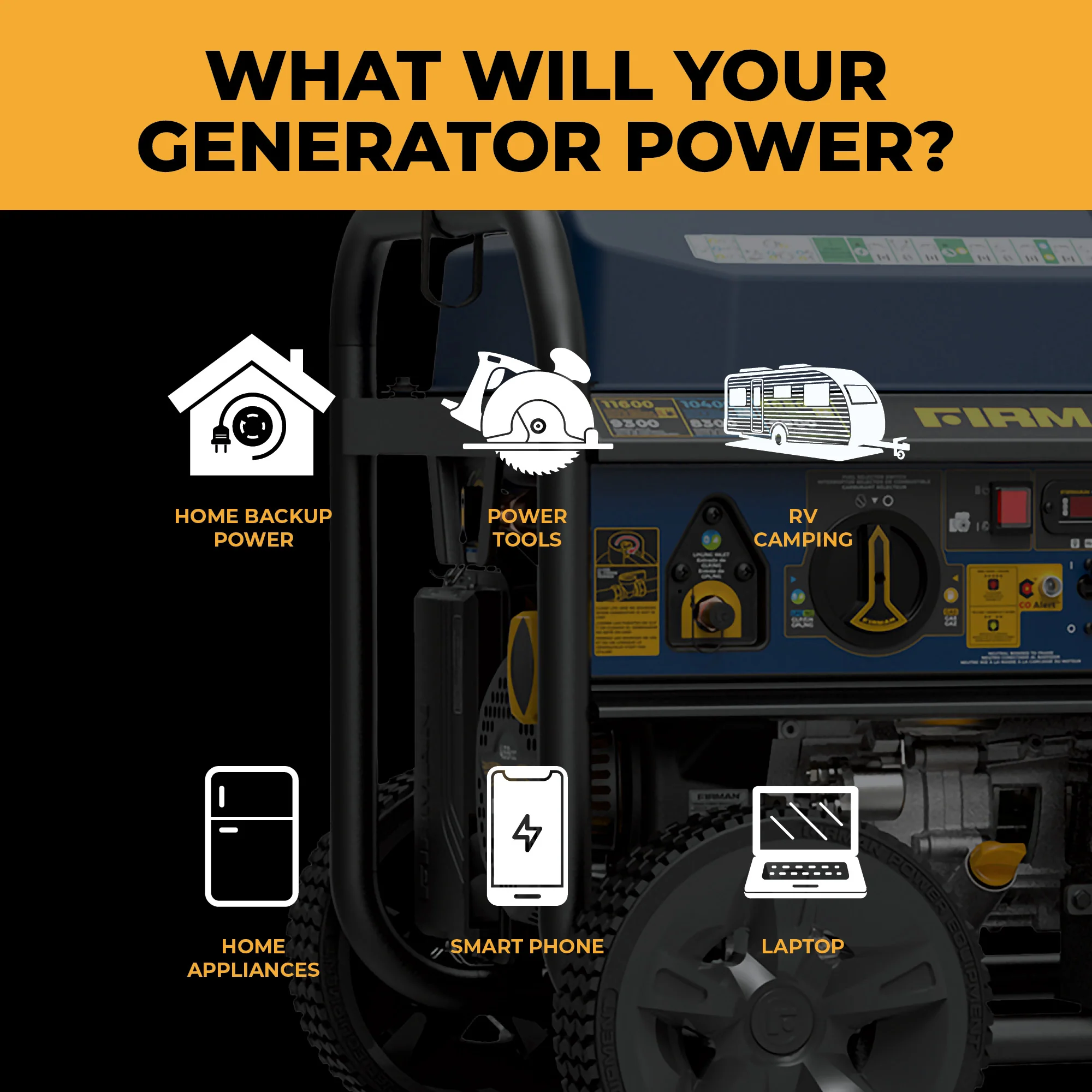Tri Fuel Portable Generator 11600/9300W Electric Start 120V/240V with CO alert - Image 8