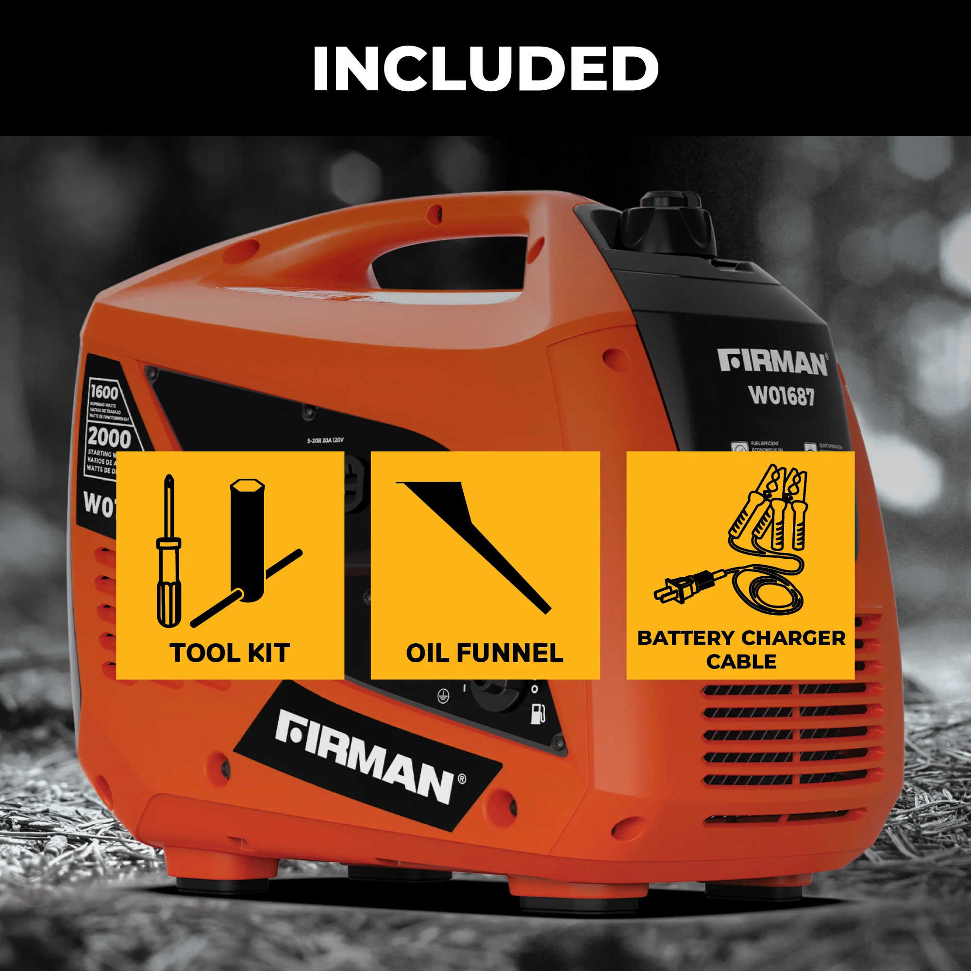 Gas Inverter Portable Generator 2000/1600W Recoil Start - Image 3