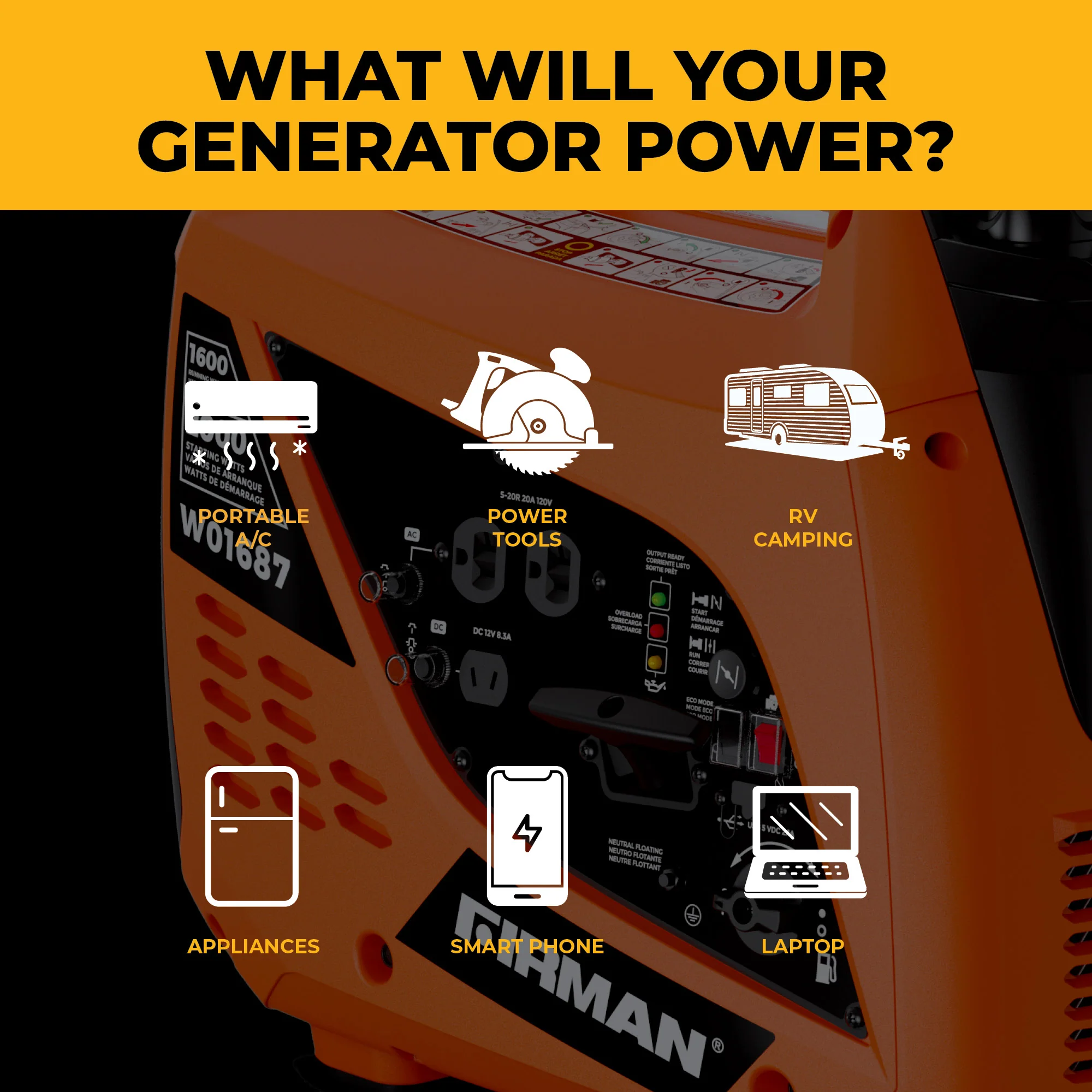 Gas Inverter Portable Generator 2000/1600W Recoil Start - Image 5