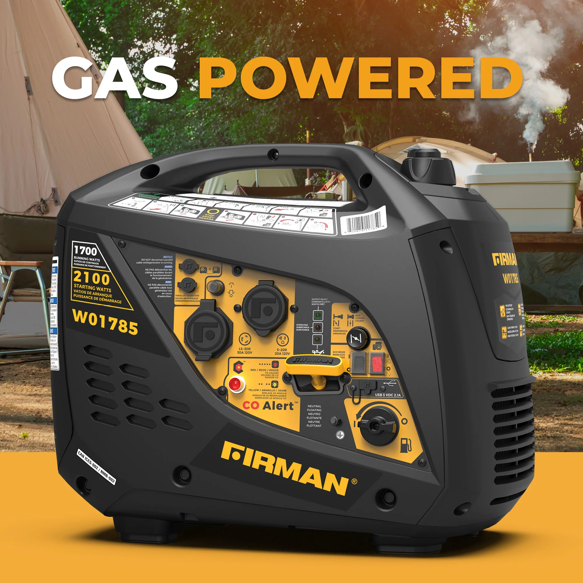 Inverter Portable Generator 2100W Recoil Start with CO Alert - Image 10