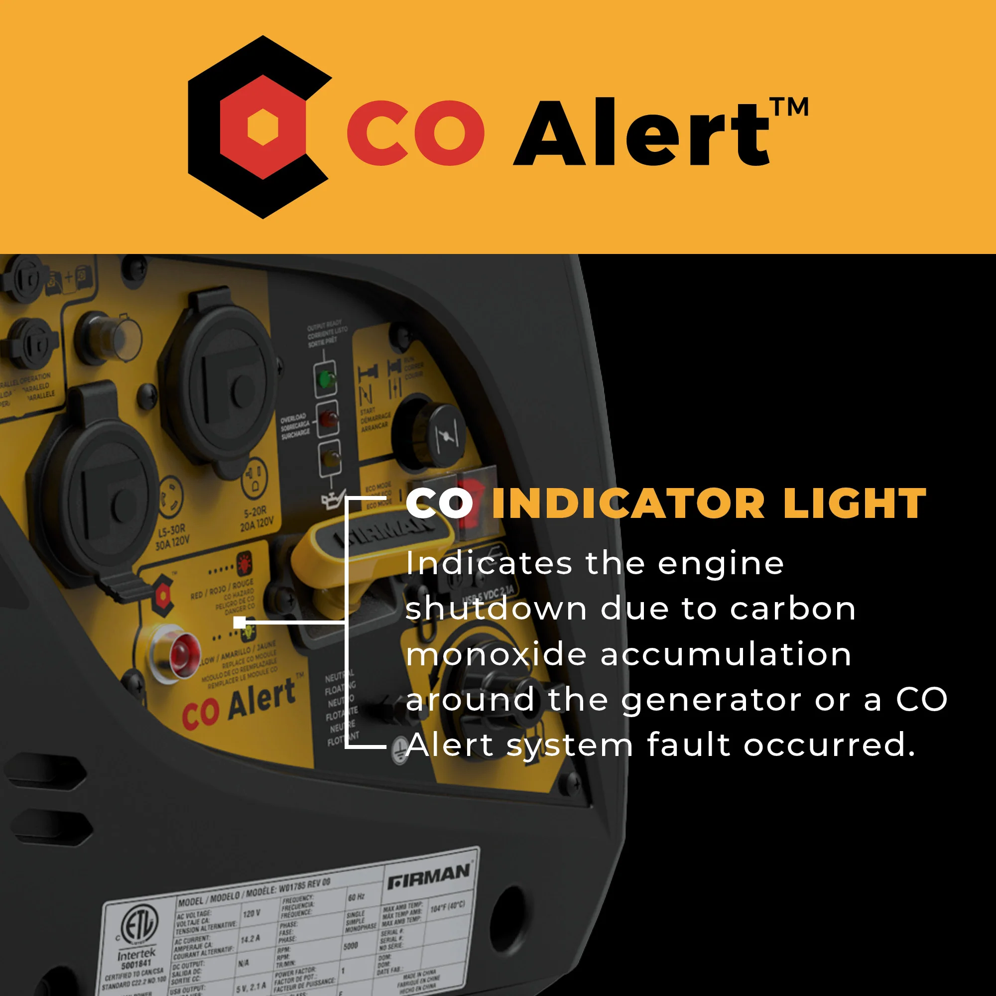 Inverter Portable Generator 2100W Recoil Start with CO Alert - Image 5