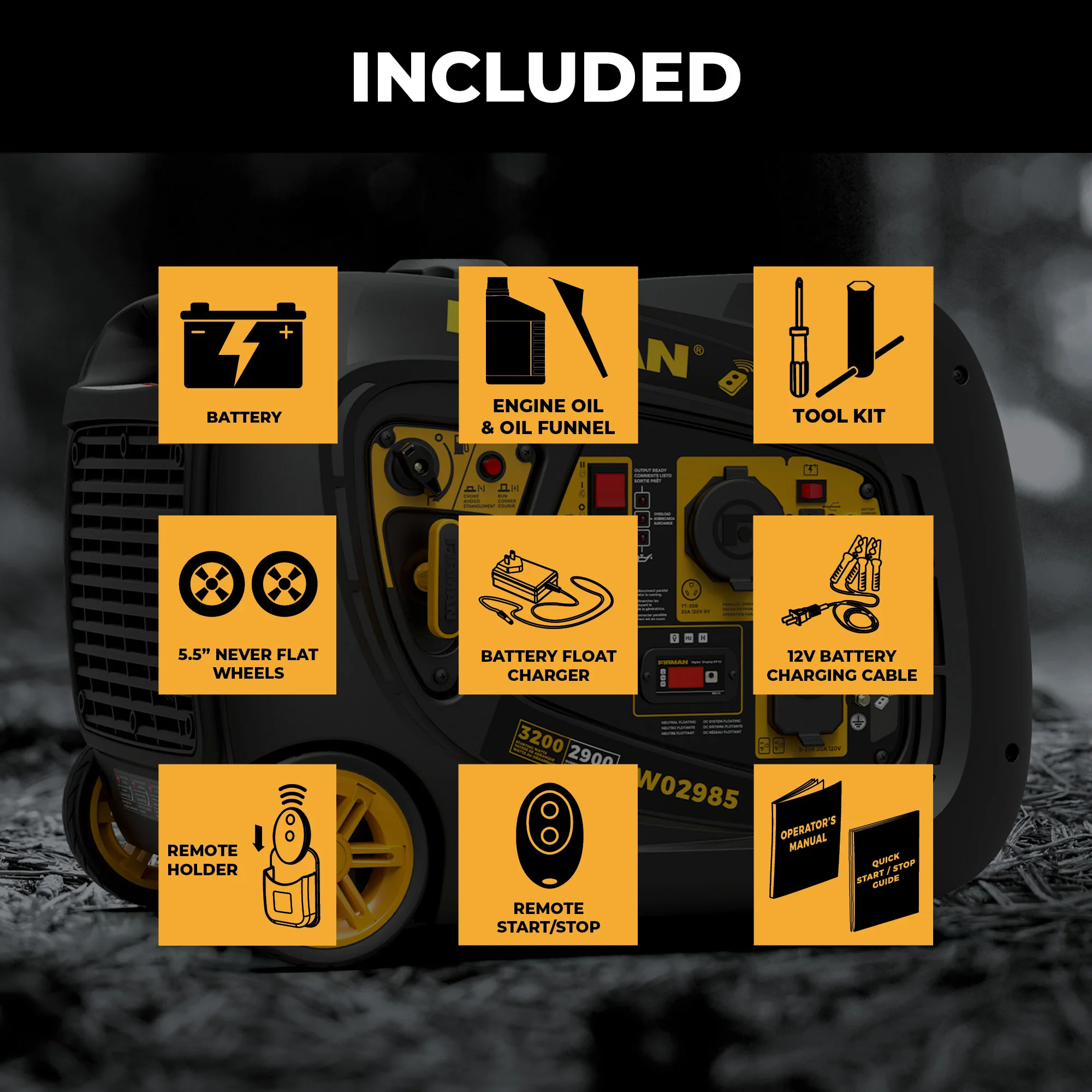 Inverter Portable Generator 3200W Remote Start - Image 3