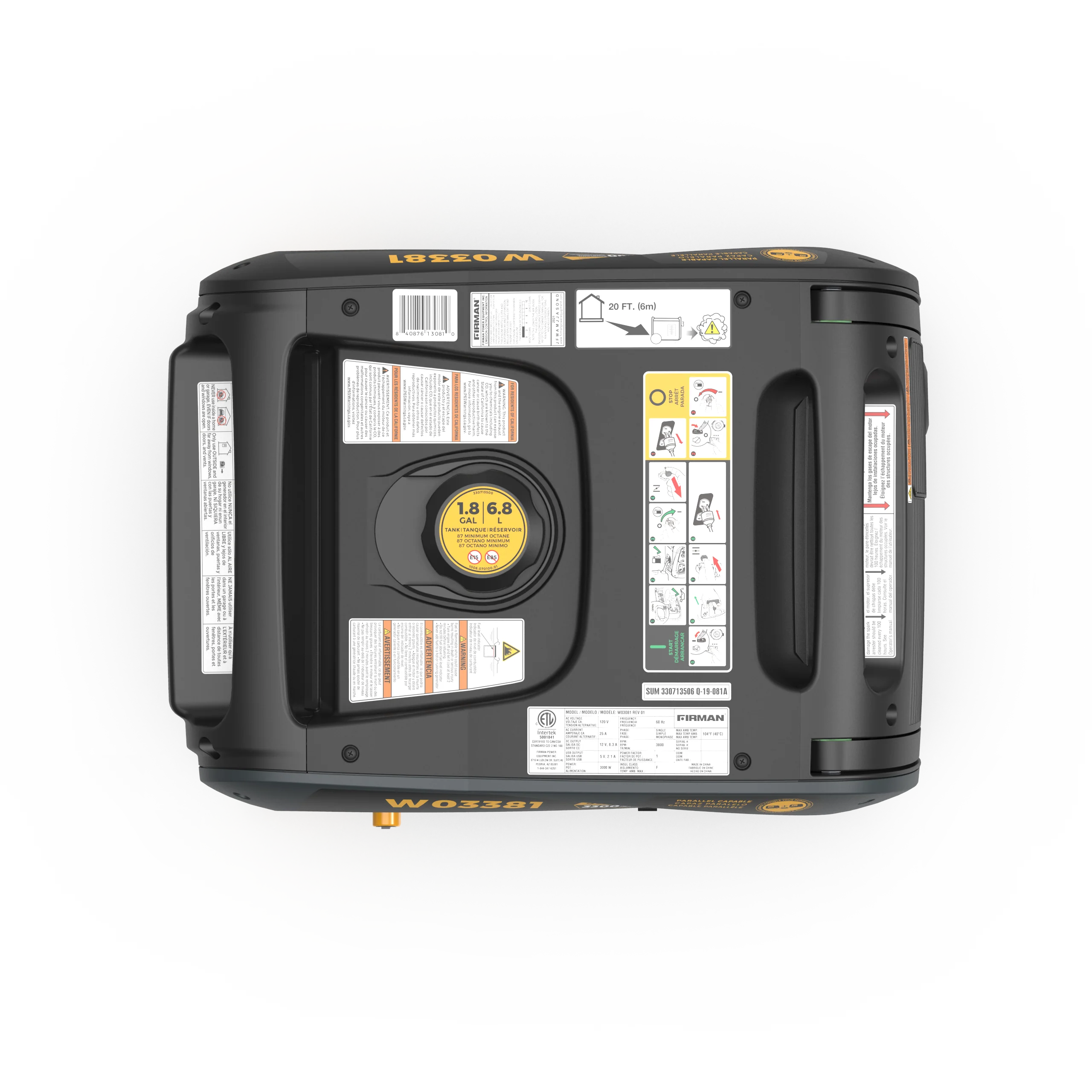 Gas Inverter Portable Generator 3650W Recoil Start - Image 10