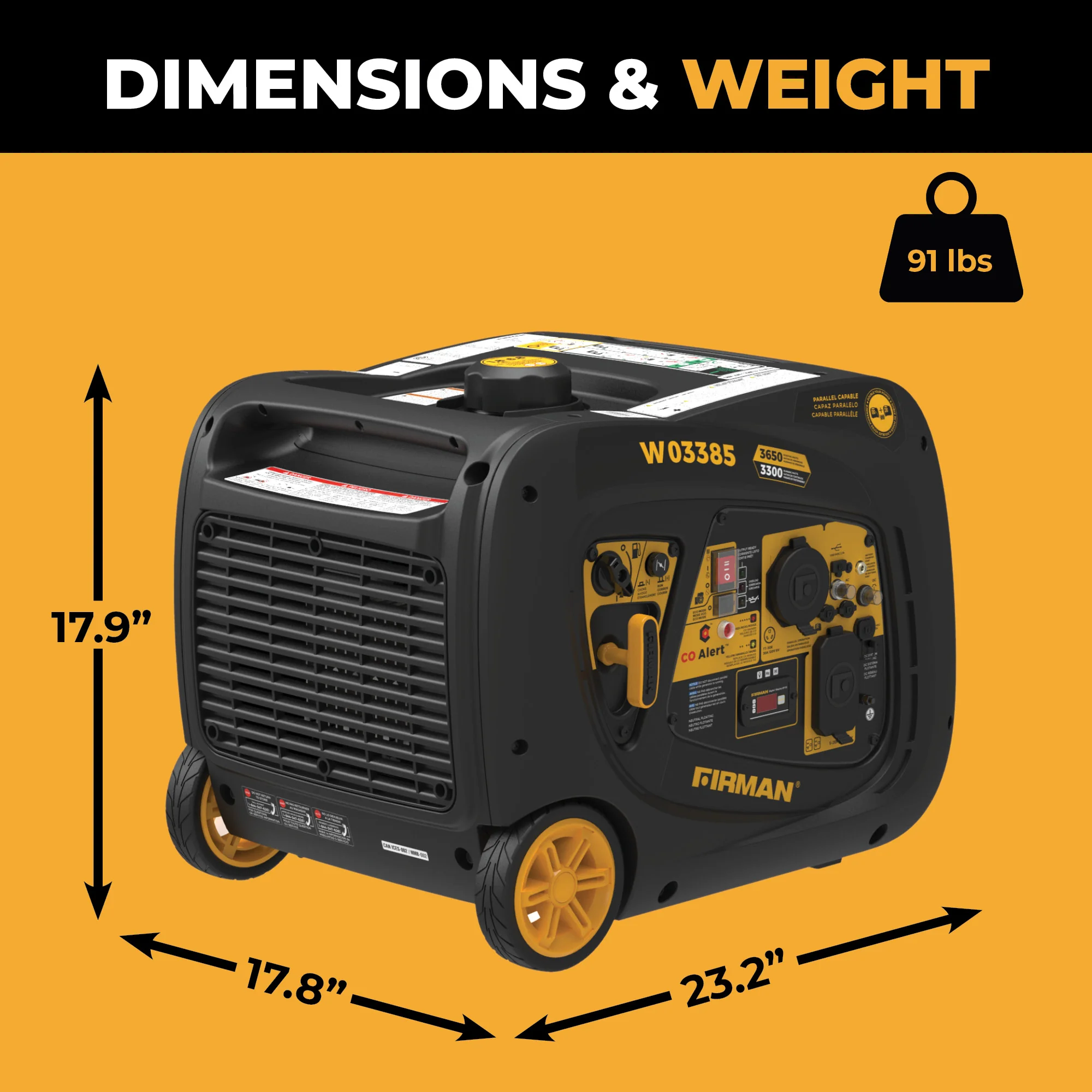 INVERTER PORTABLE GENERATOR 4125W WITH CO ALERT - Image 8