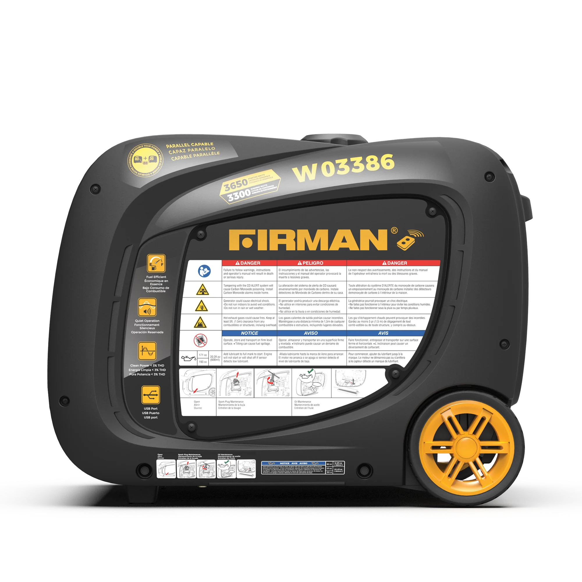 Refurbished Inverter Portable Generator 3650W Remote Start with CO ALERT - Image 8