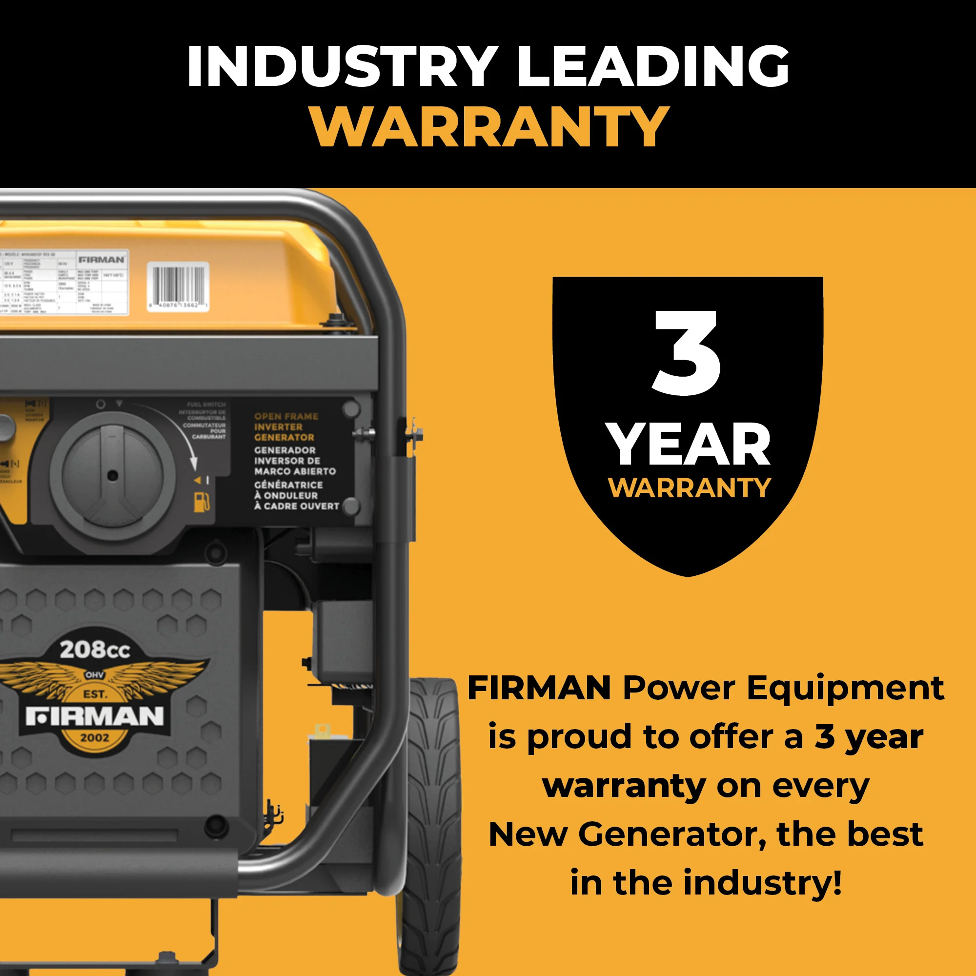 Inverter Open Frame Portable Generator 4500W Recoil Start with CO Alert - Image 11