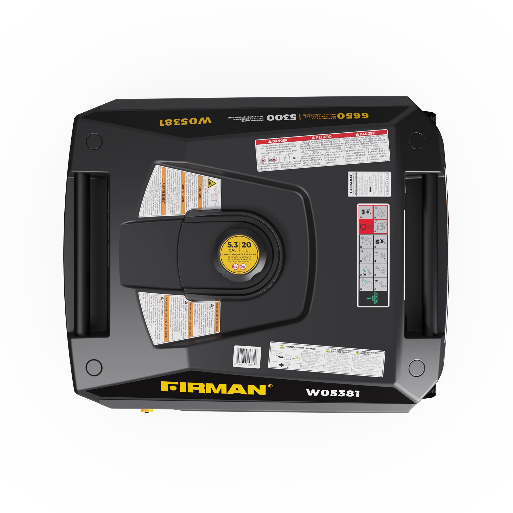 Gas Inverter Portable Generator 6650/5300 Watt 120/240V CO Alert - Image 10