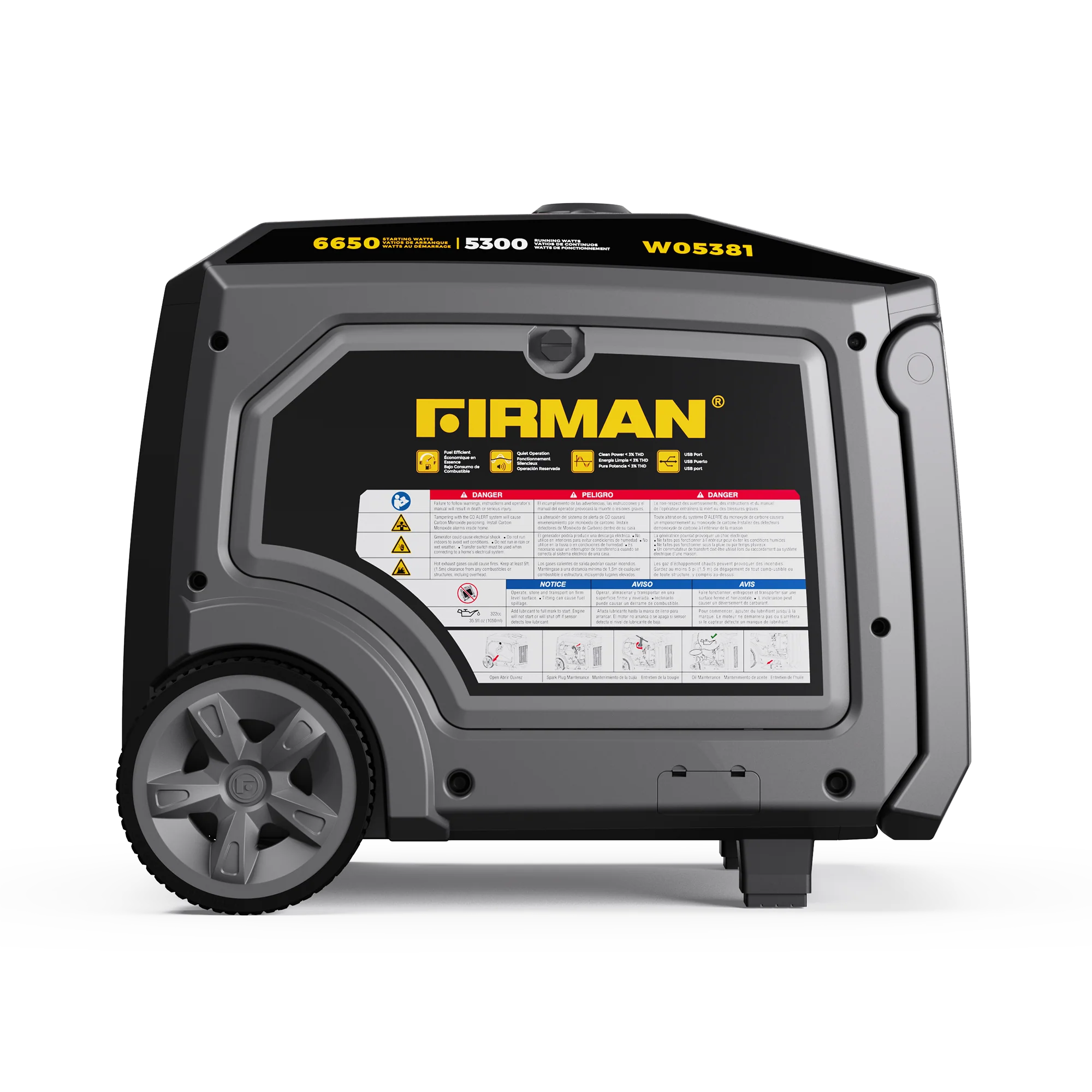 Gas Inverter Portable Generator 6650/5300 Watt 120/240V CO Alert - Image 8