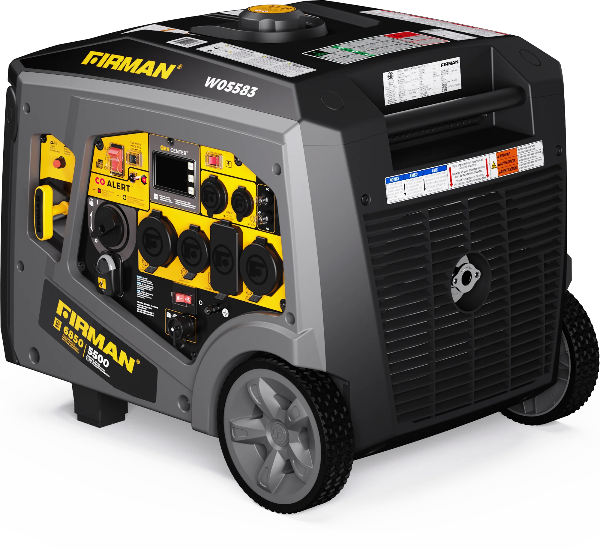 Gas Inverter Portable Generator 6850/5500 Watt Remote Start 120/240V CO Alert - Image 12