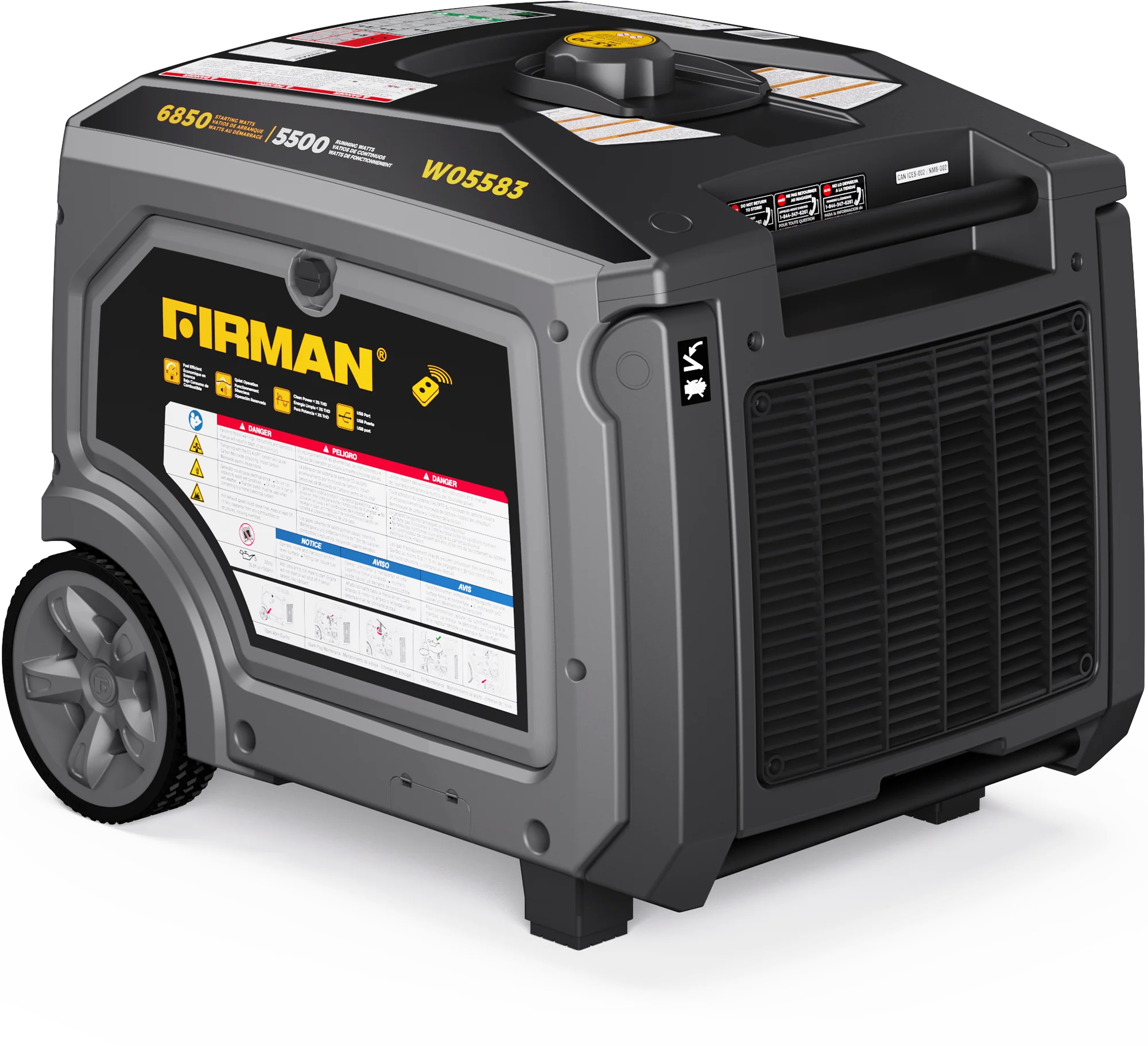 Gas Inverter Portable Generator 6850/5500 Watt Remote Start 120/240V CO Alert - Image 14