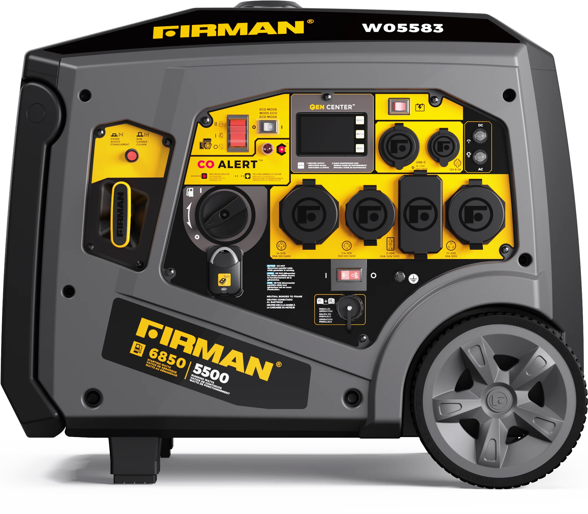 Gas Inverter Portable Generator 6850/5500 Watt Remote Start 120/240V CO Alert - Image 7