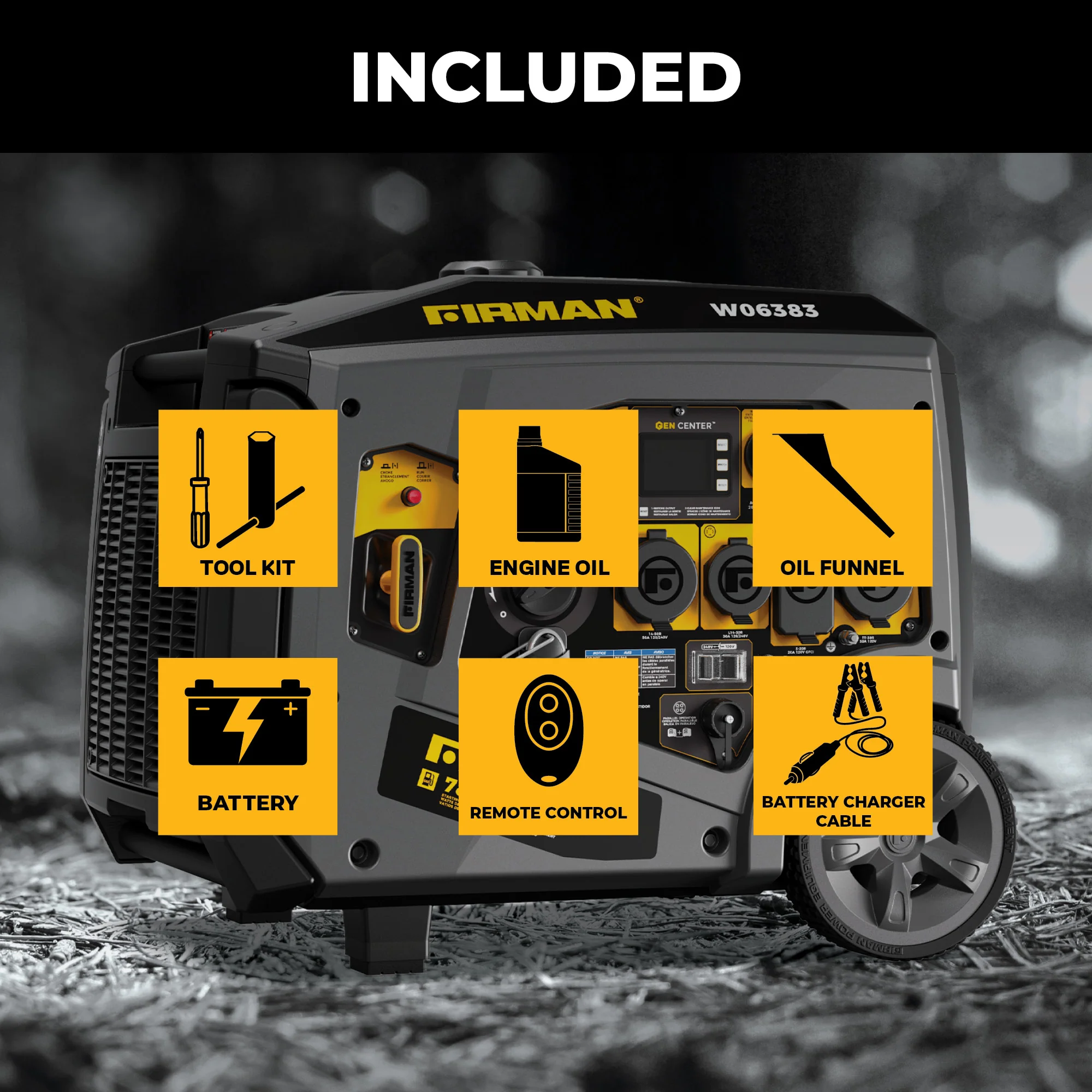 Gas Inverter Portable Generator 7850/6300 Watt Remote Start 120/240V CO Alert - Image 3