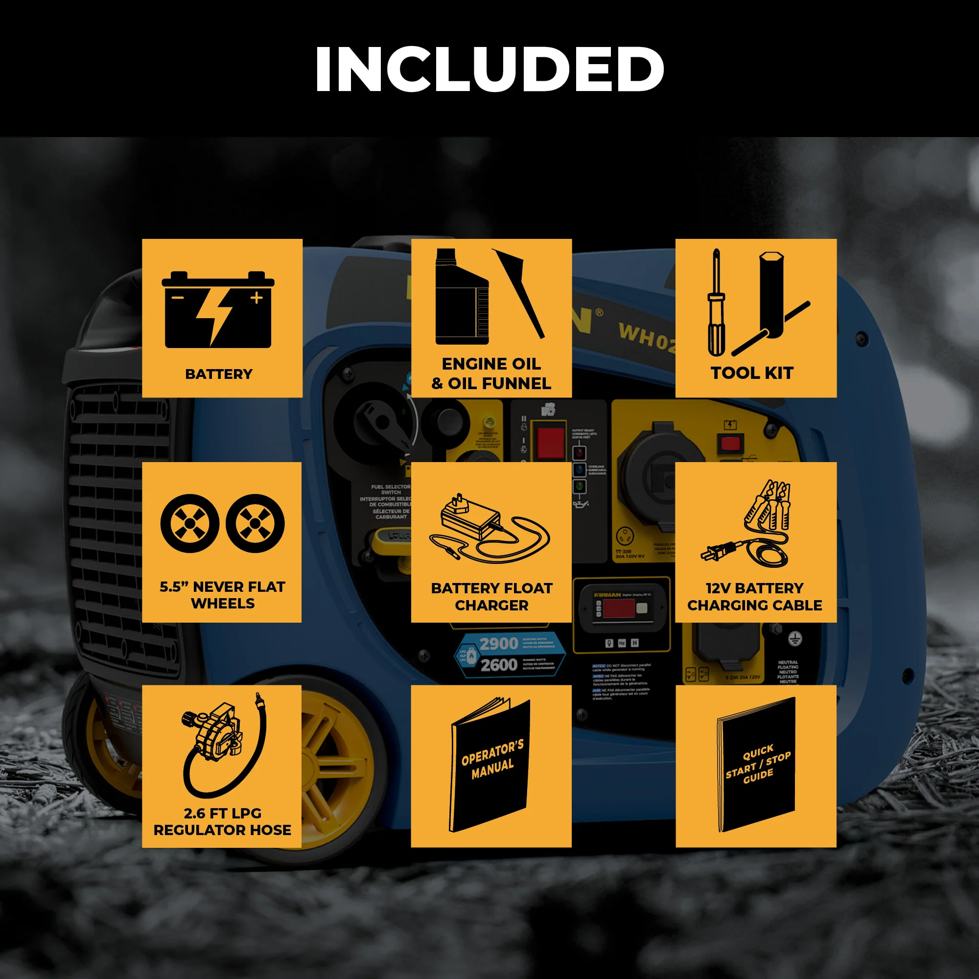 Dual Fuel Inverter Portable Generator 3200W Electric Start - Image 3